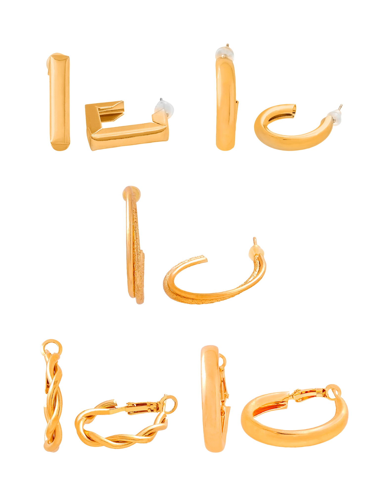 Yellow Chimes Gold Hoop Earrings - Perfect for Daily Wear