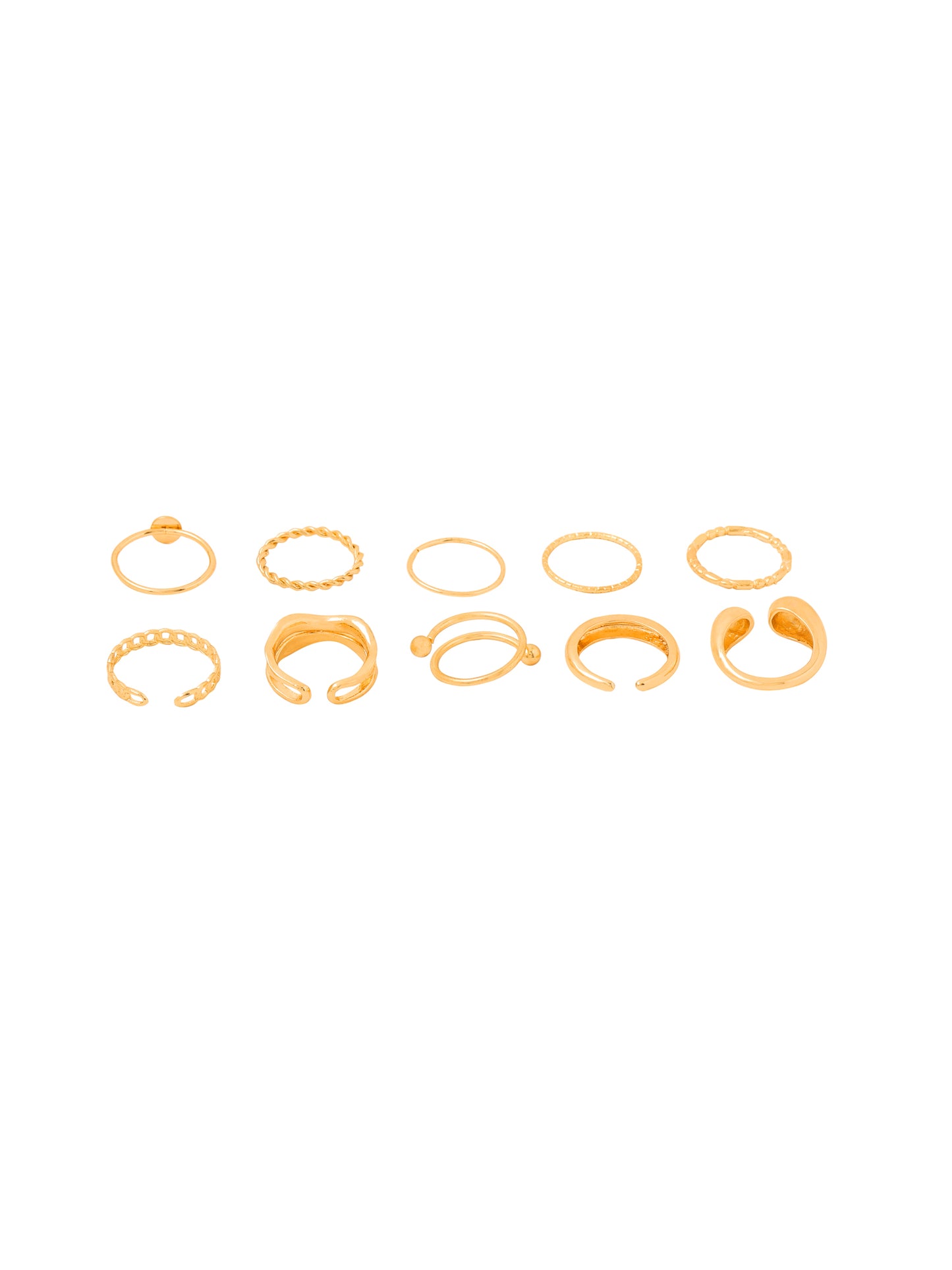 Yellow Chimes gold ring set - Elegant daily wear accessory
