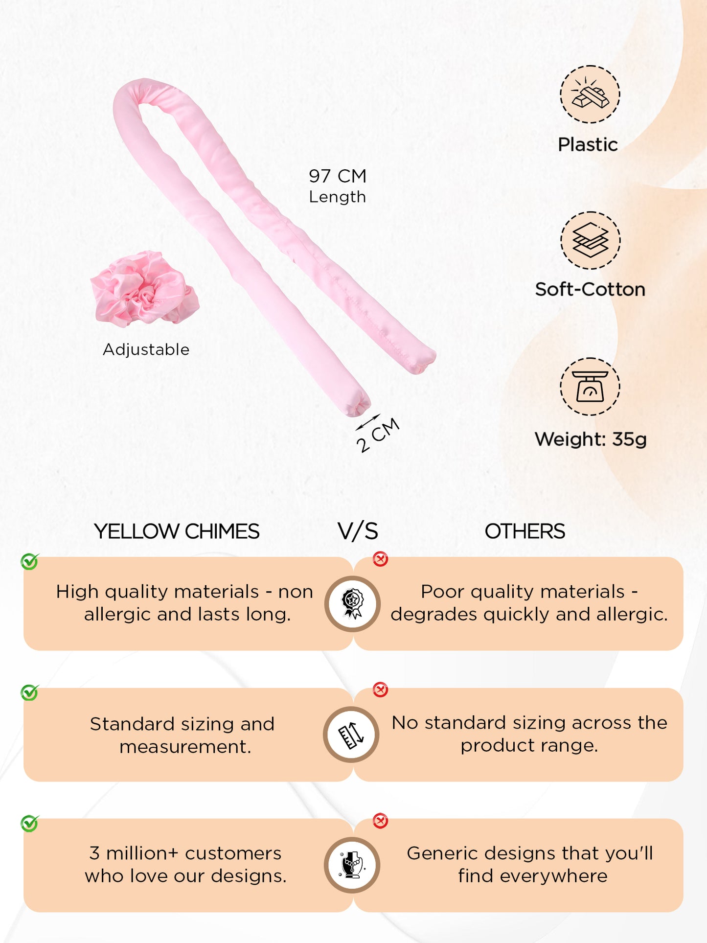 Yellow Chimes hair curler set - ideal for travel