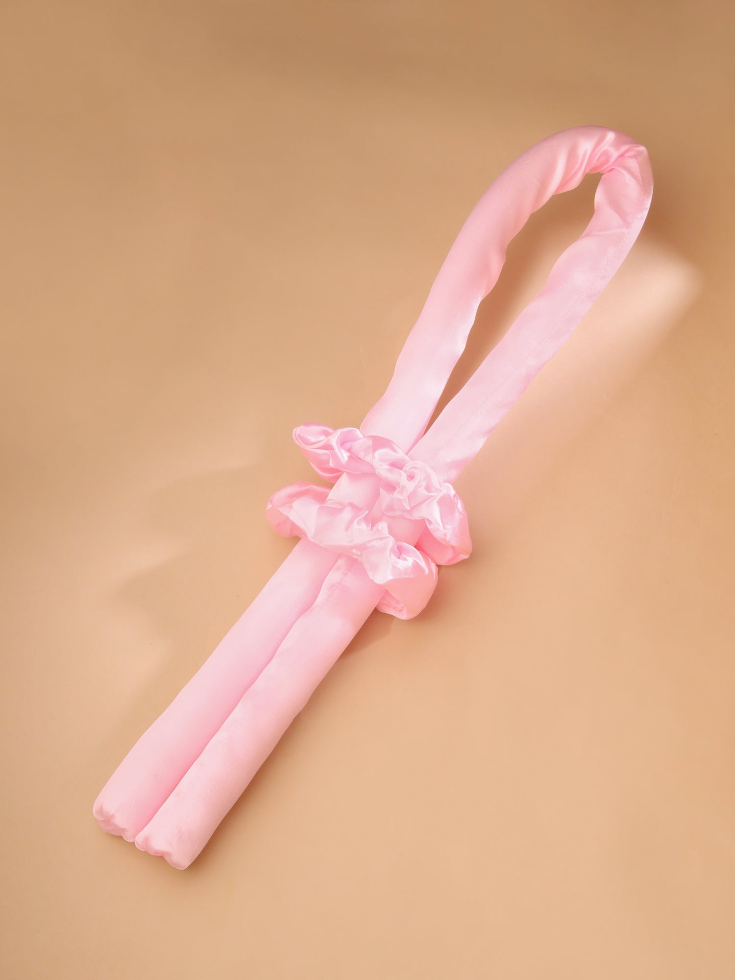 Yellow Chimes pink satin hair rollers - no heat damage curls