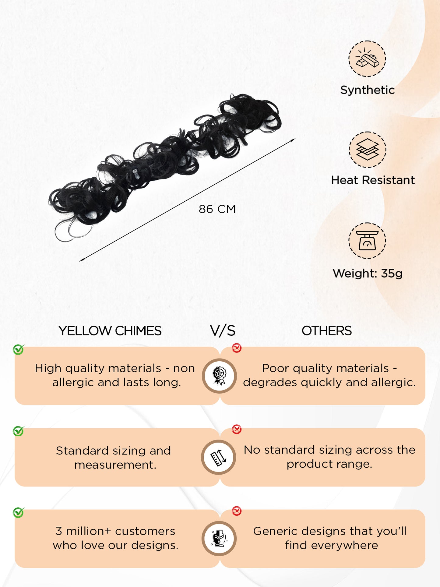 Yellow Chimes hair topper - easy styling solution for women