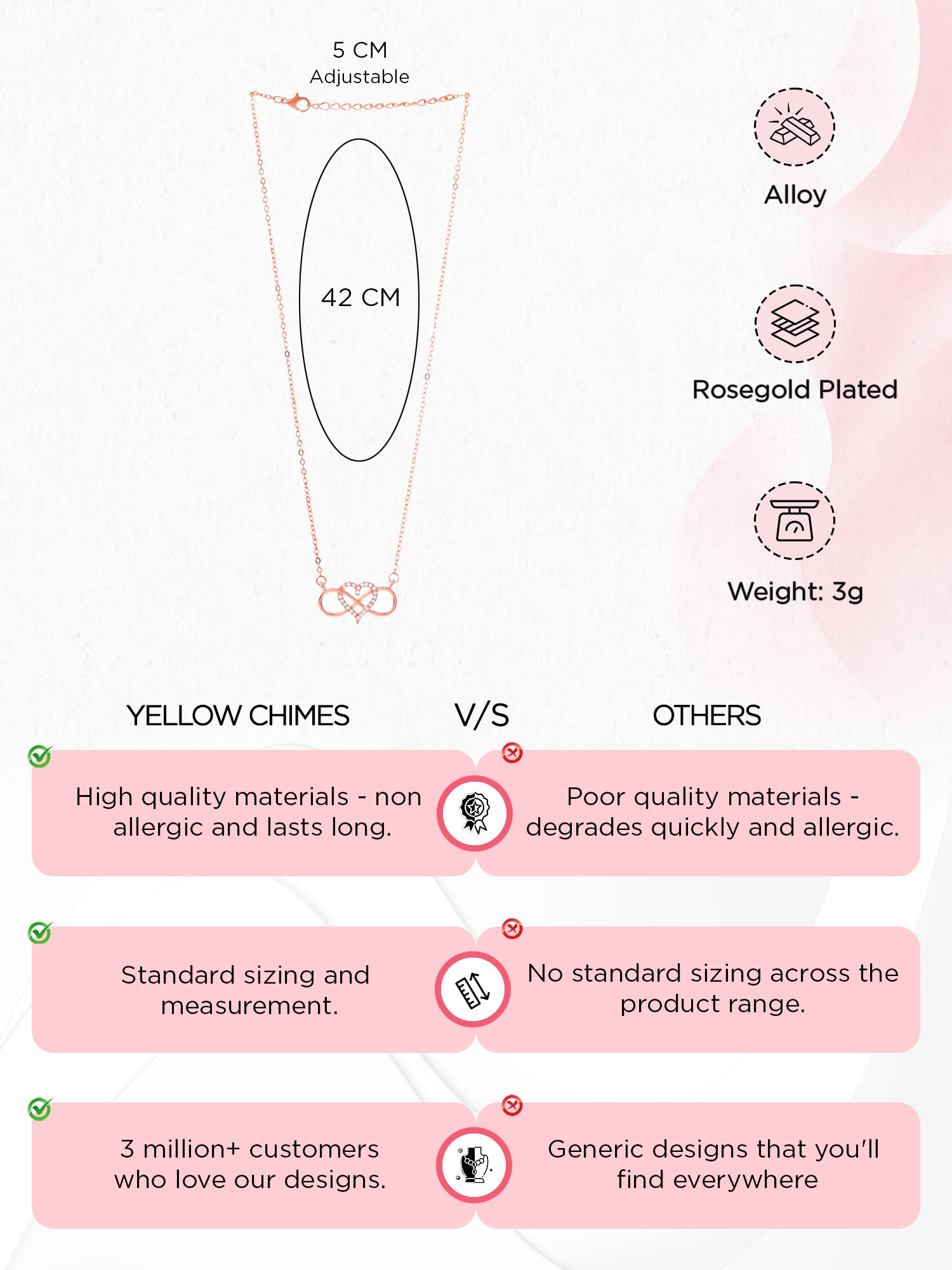 Yellow Chimes rose gold necklace - ideal for night out