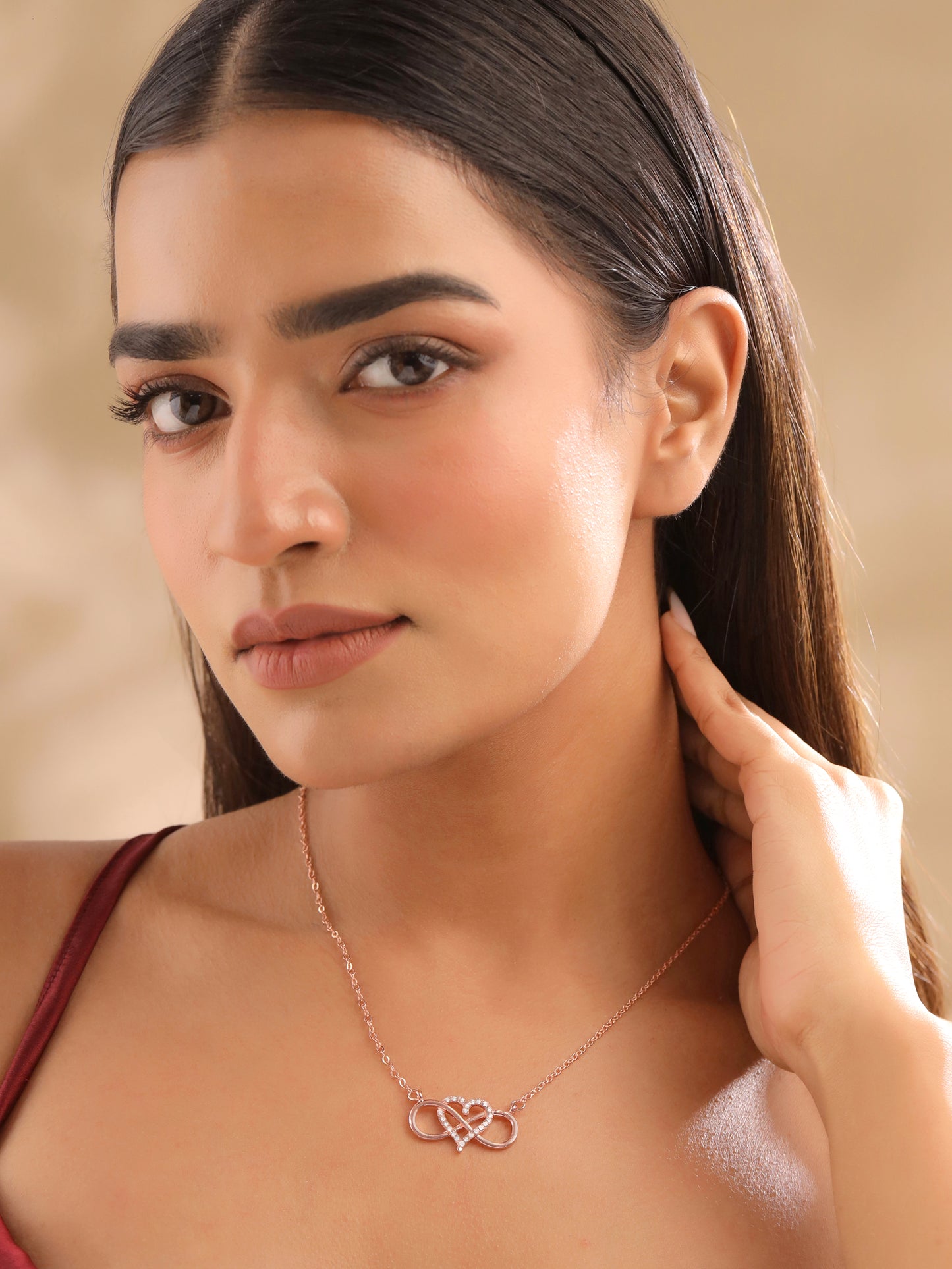 Yellow Chimes infinity heart pendant - stylish accessory for office