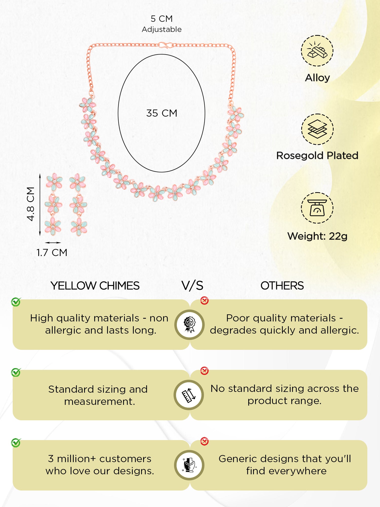 Yellow Chimes Choker Set - Perfect gift for special occasions