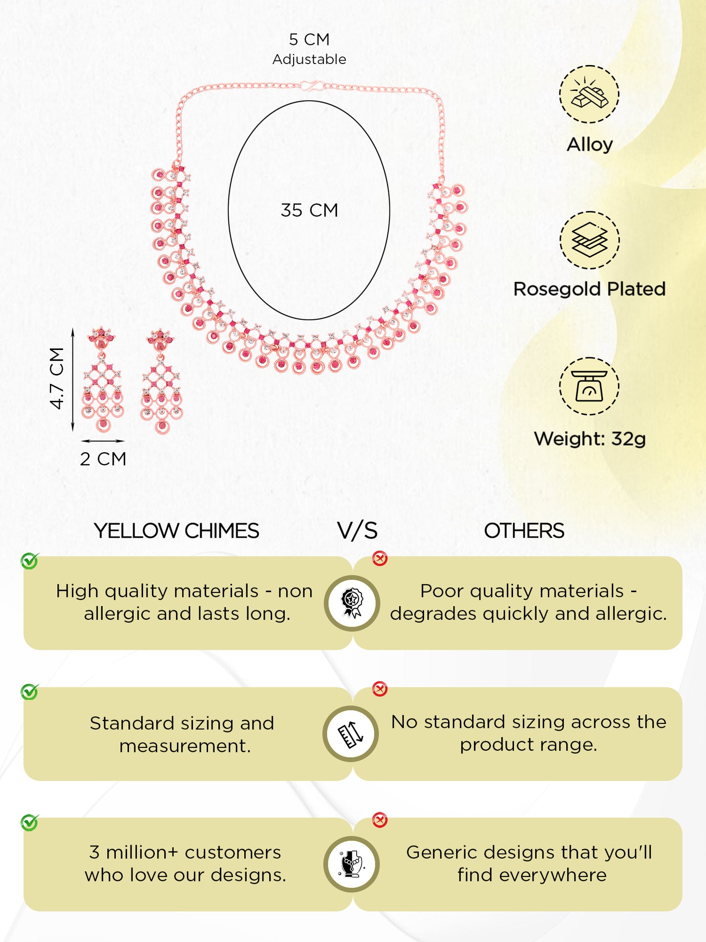 Yellow Chimes Choker Set - Stylish Everyday Accessory