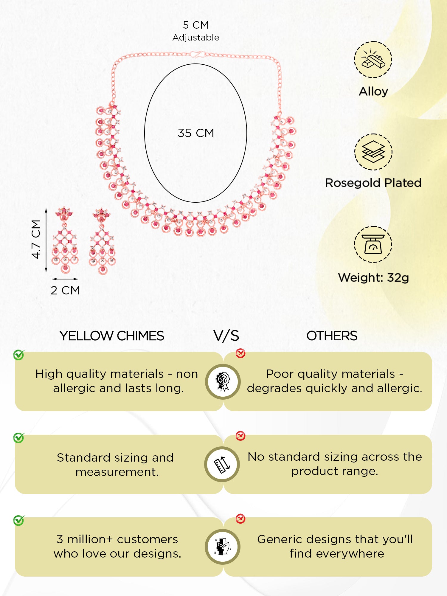 Yellow Chimes Choker Set - Stylish Everyday Accessory