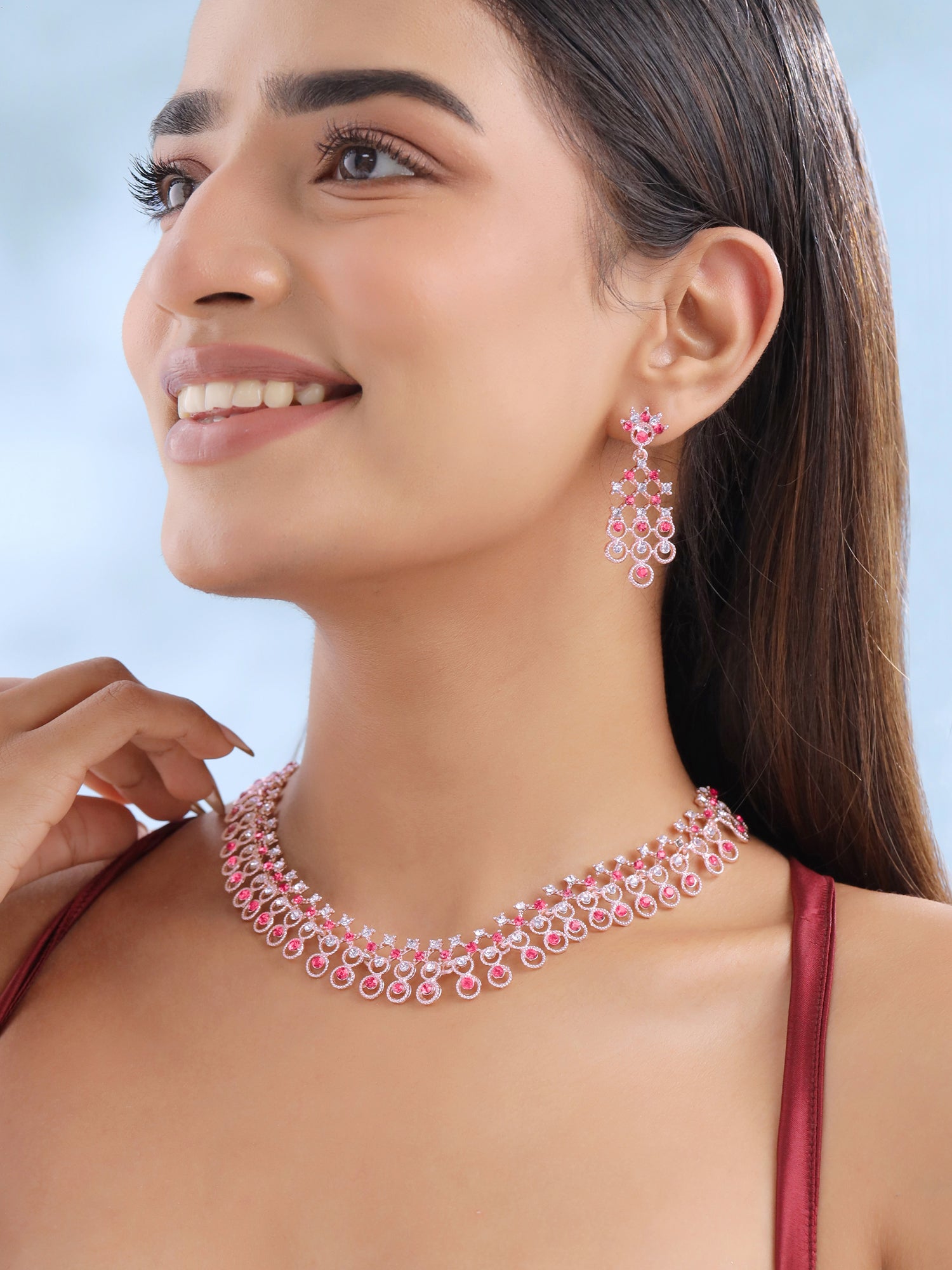 Yellow Chimes Rose Gold Necklace - Perfect for Weddings