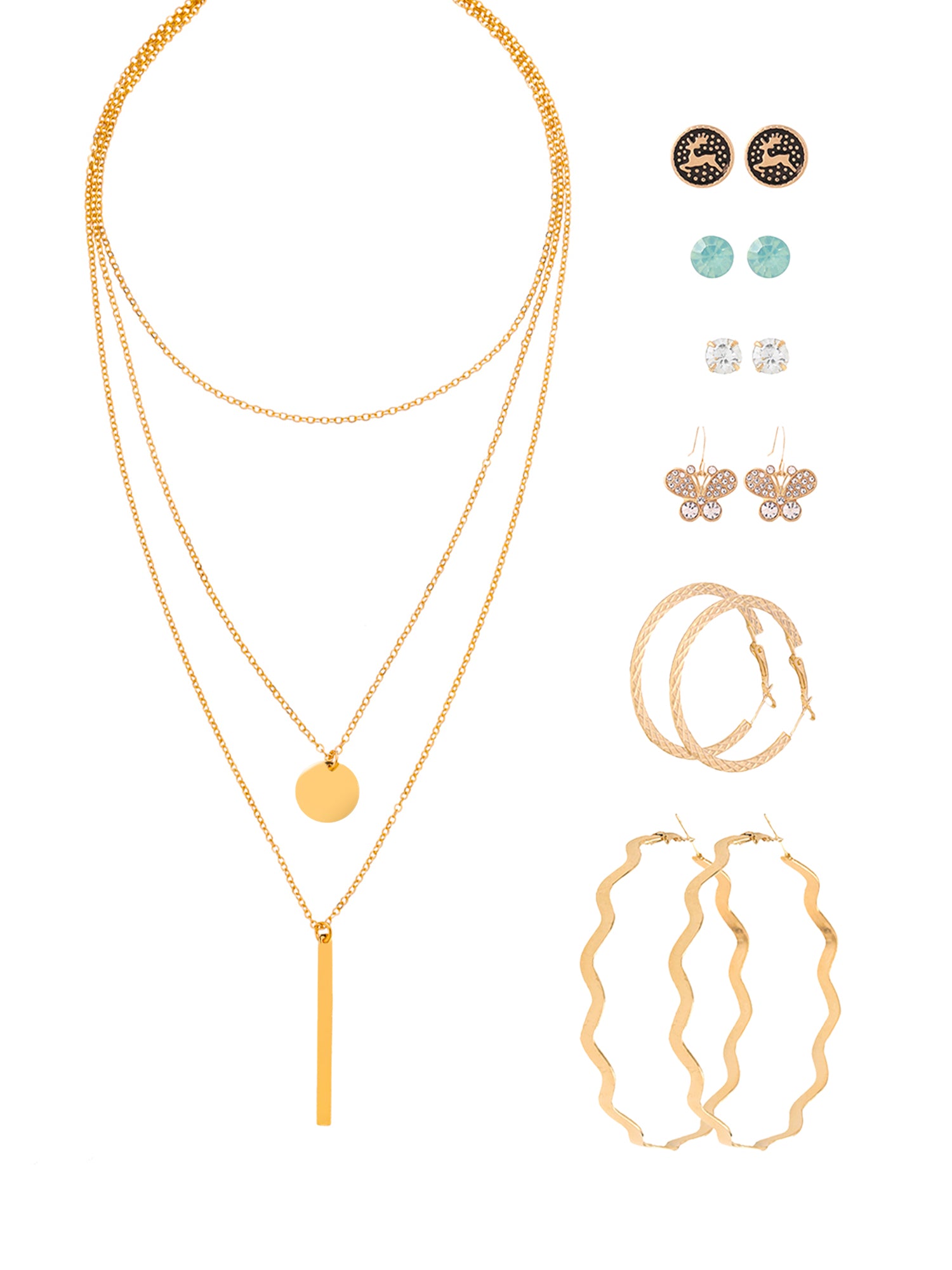 Yellow Chimes Combo Earring and Necklace - Versatile fashion accessory