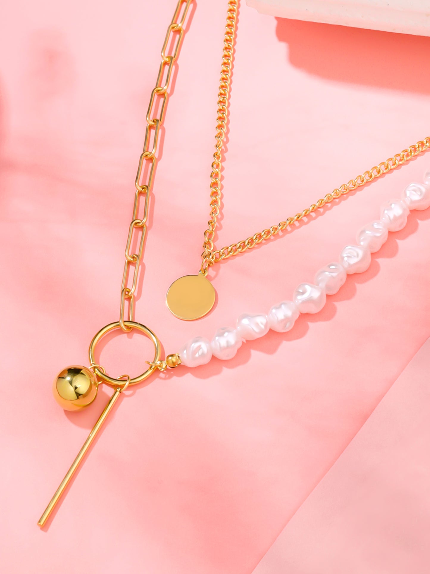 Yellow Chimes gold plated necklace - elegant outfit accessory