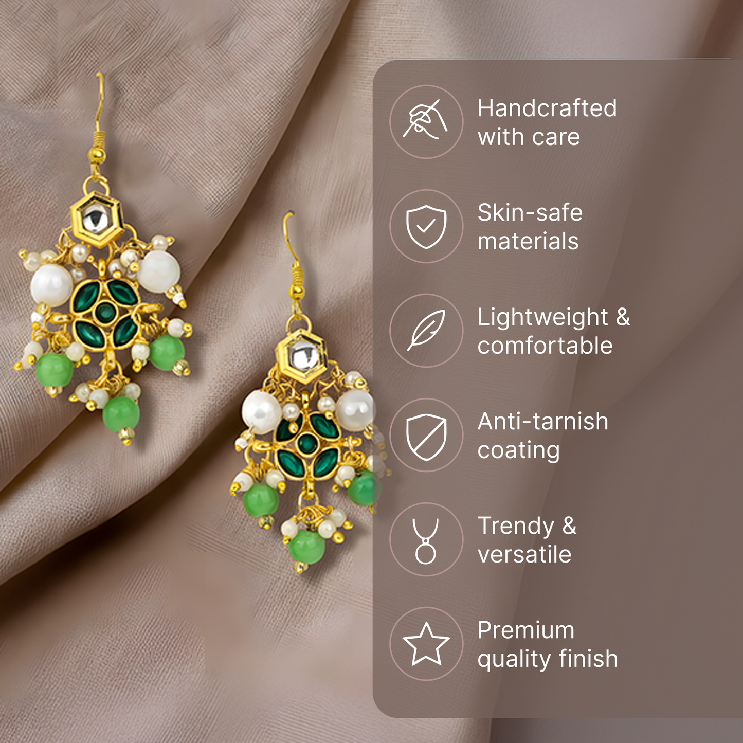 Yellow Chimes gold-plated earrings - wedding accessory
