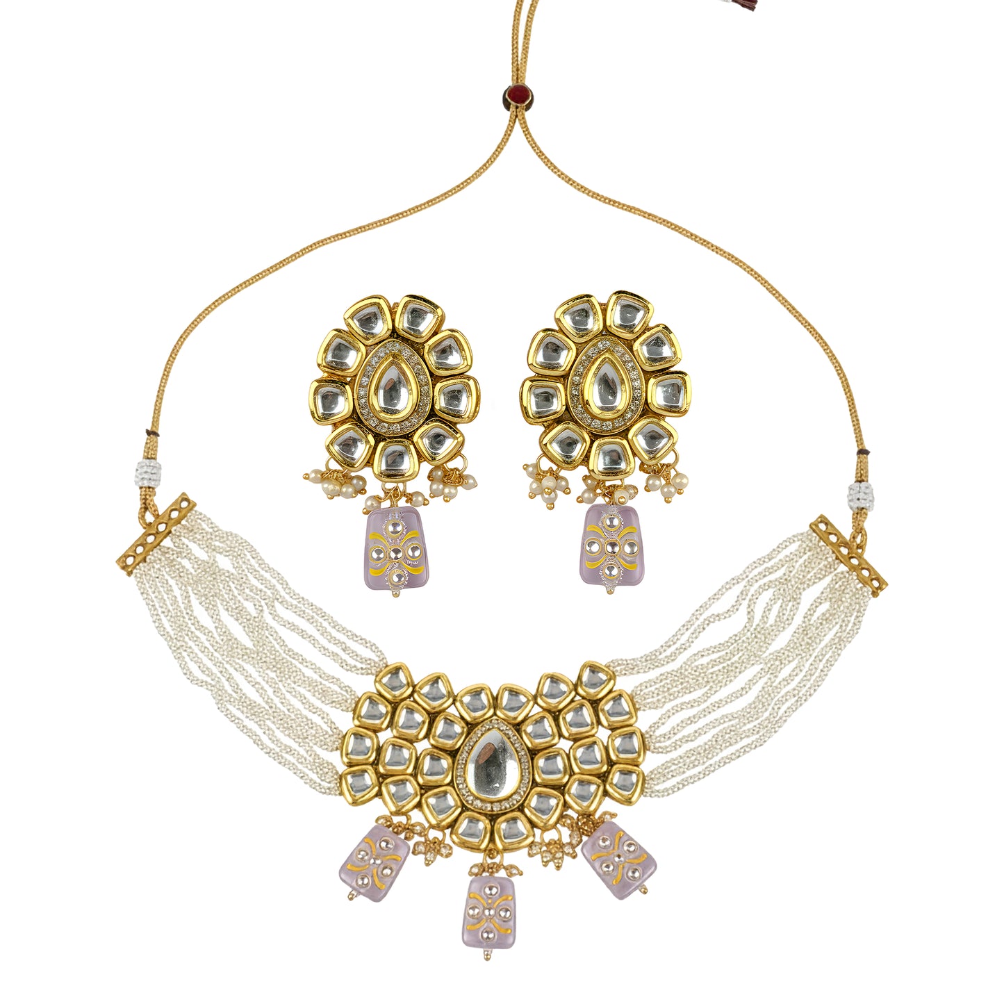 Yellow Chimes lavender drop necklace - traditional appeal