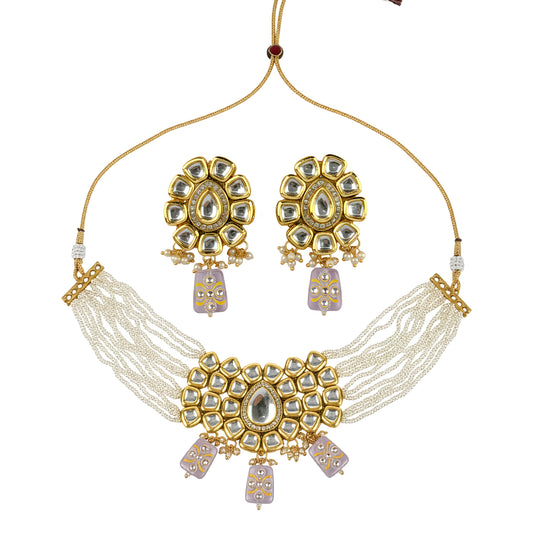 Yellow Chimes lavender drop necklace - traditional appeal