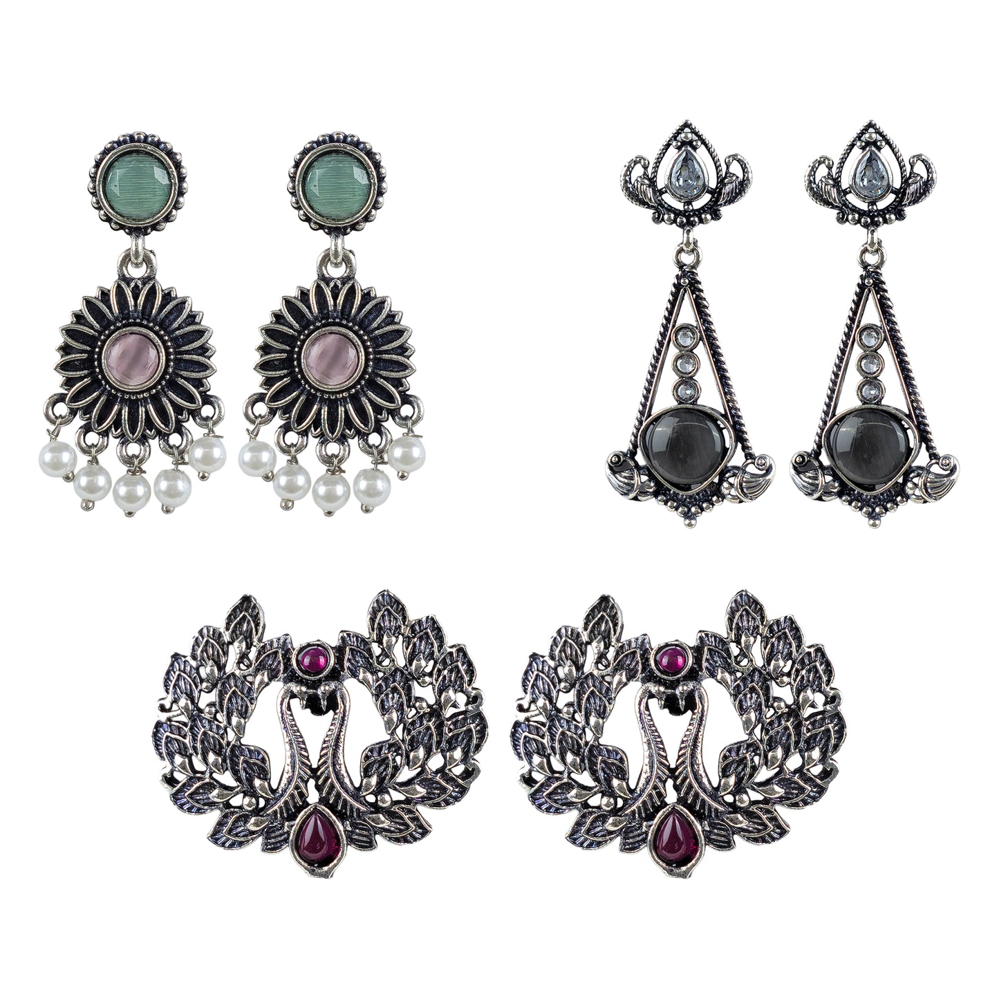 Yellow Chimes oxidised earrings - ethnic accessories for women