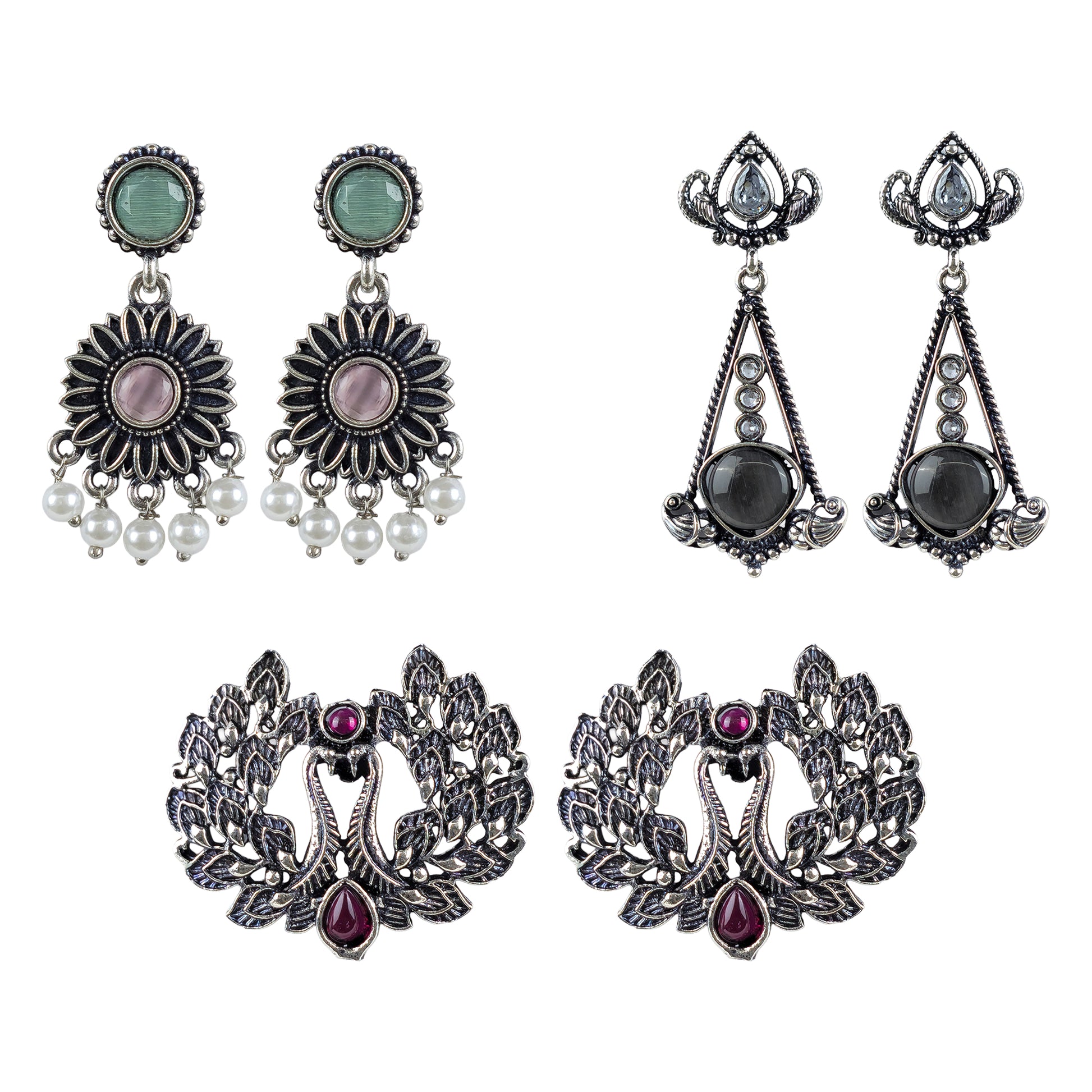 Yellow Chimes oxidised earrings - ethnic accessories for women