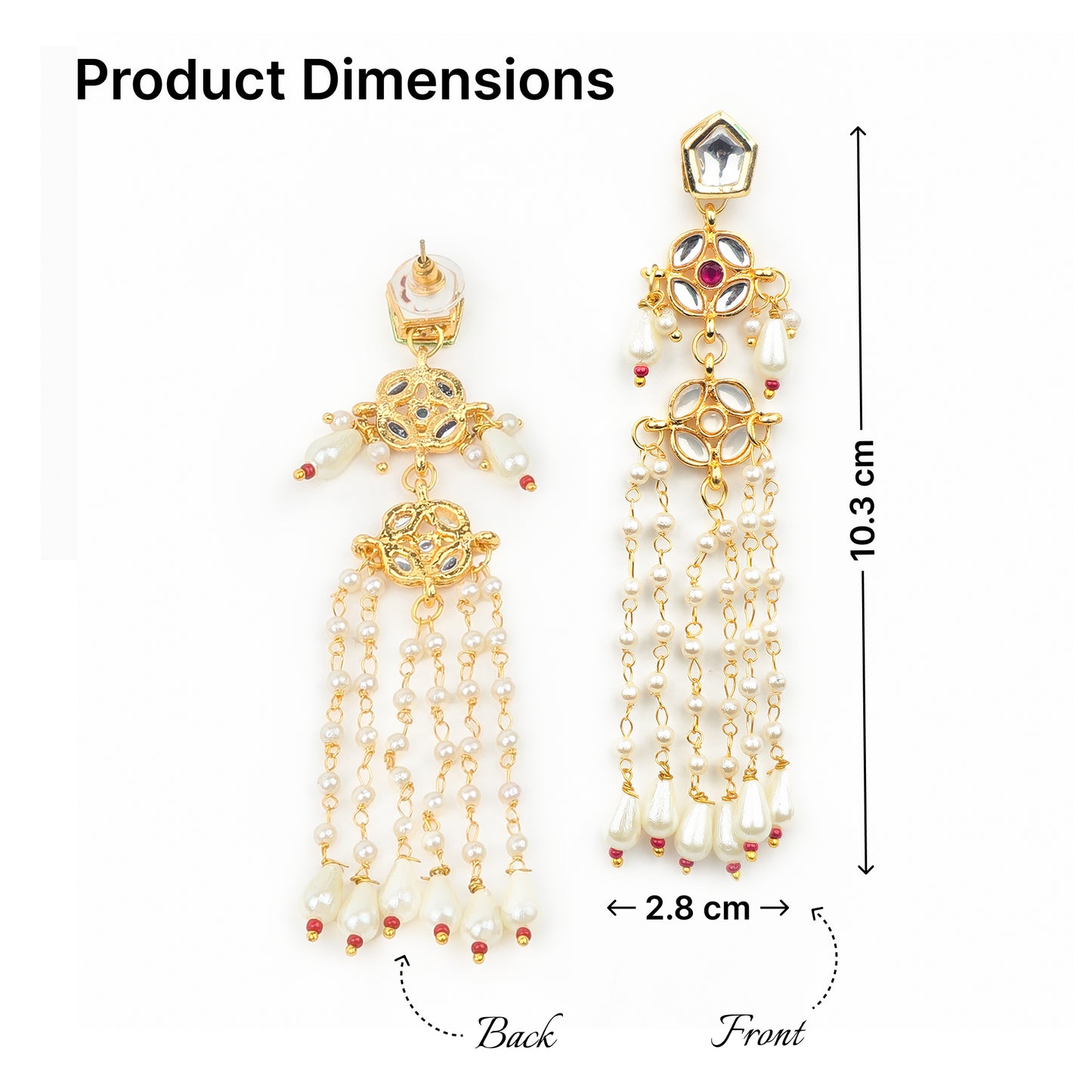 Yellow Chimes gold-plated earrings - festive jewelry