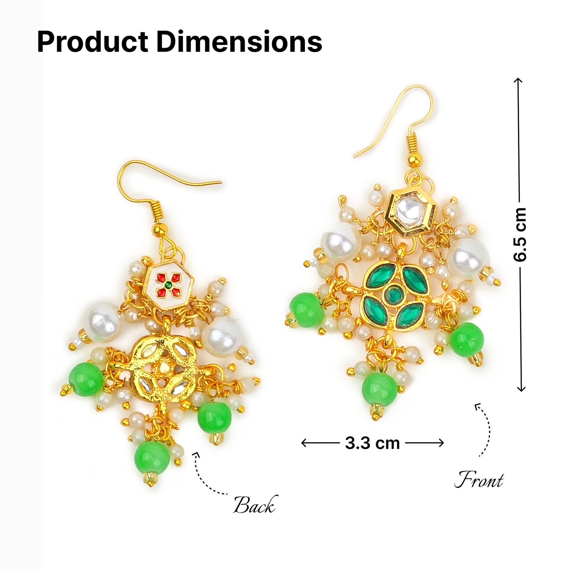 Yellow Chimes chandbali earrings - festive jewellery for women