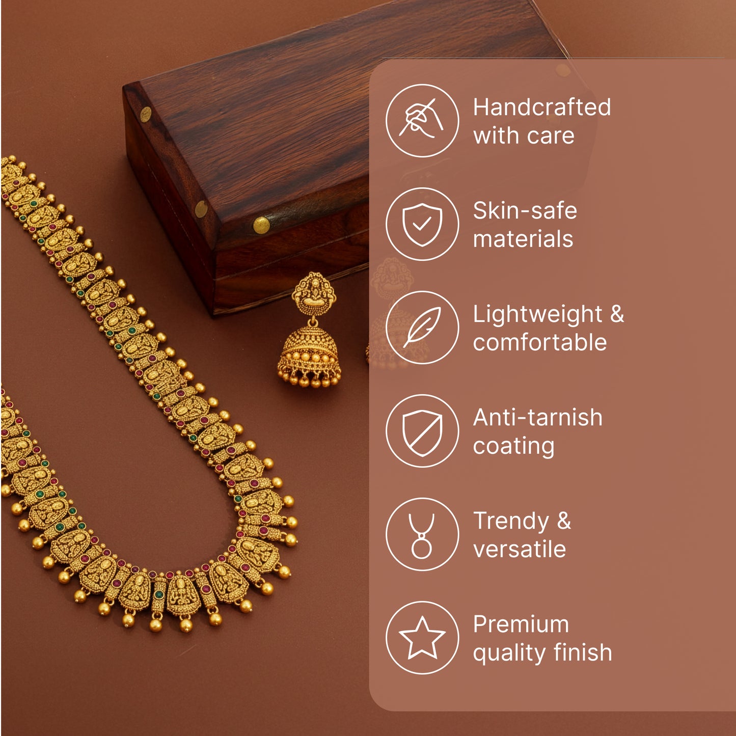 Yellow Chimes temple jewellery set - rich traditional appearance