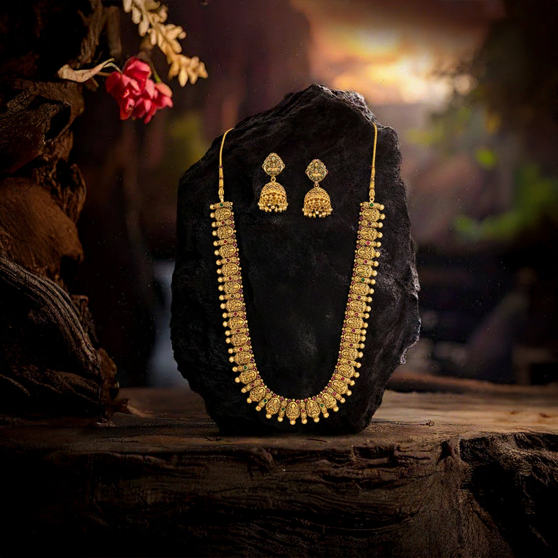 Yellow Chimes jewellery set - festive wedding wear