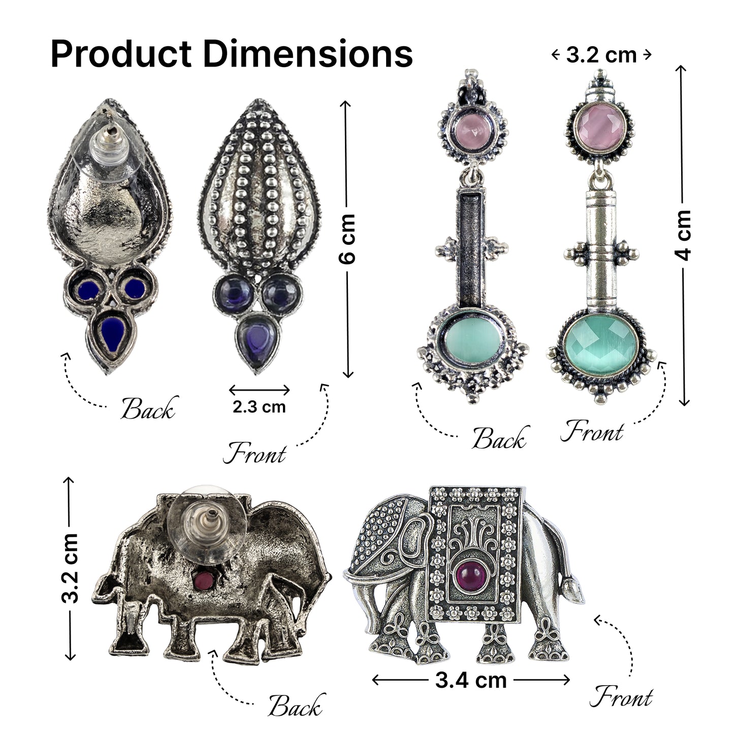 Yellow Chimes oxidised earrings - versatile set for women