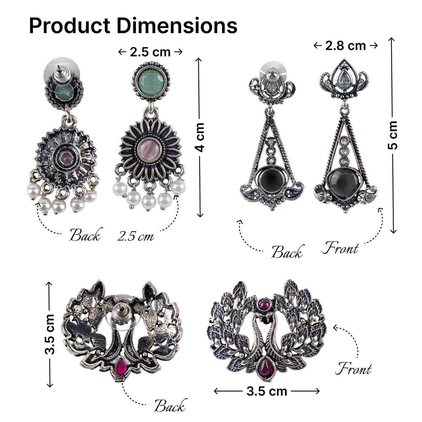 Yellow Chimes oxidised earrings - floral pattern for everyday style