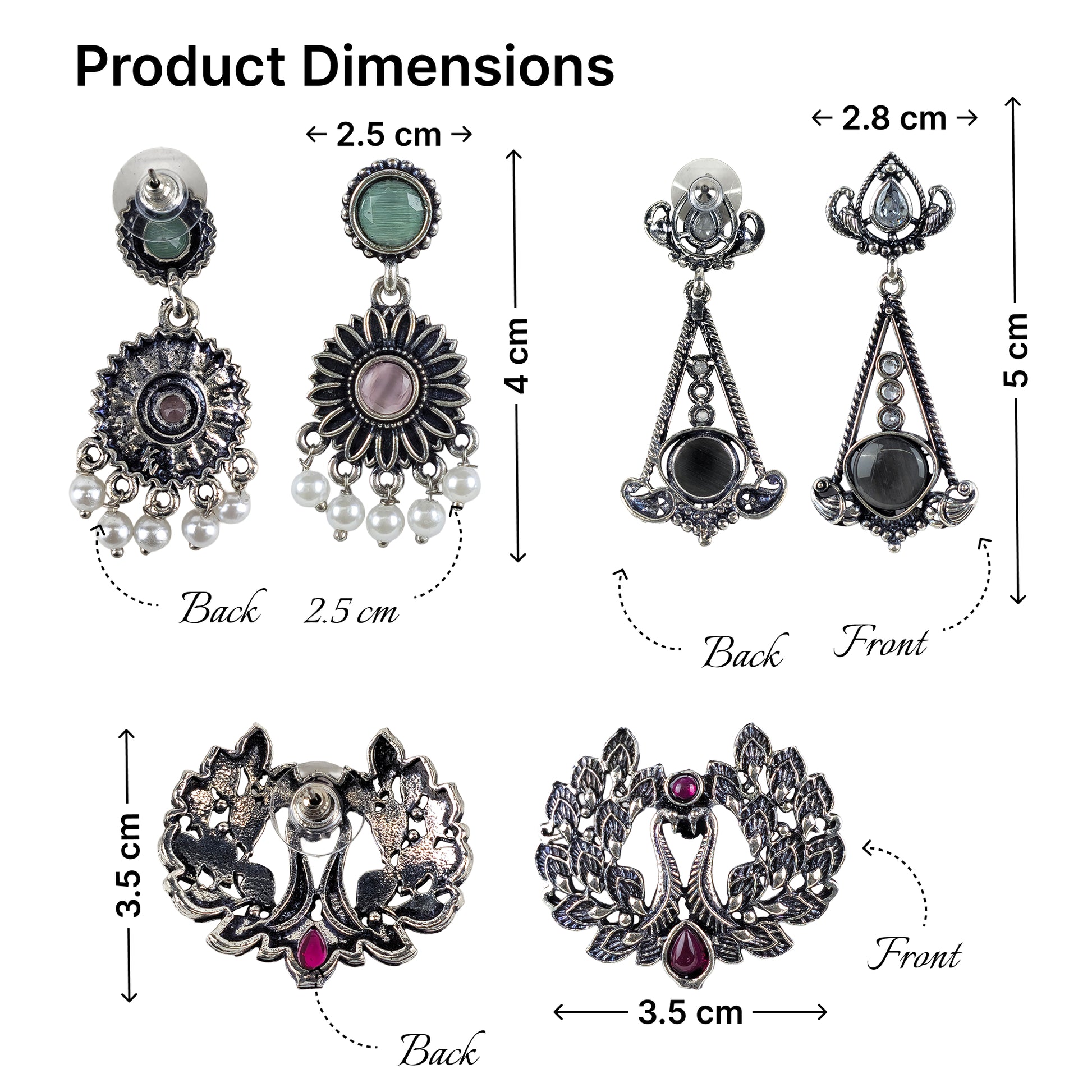 Yellow Chimes oxidised earrings - floral pattern for everyday style