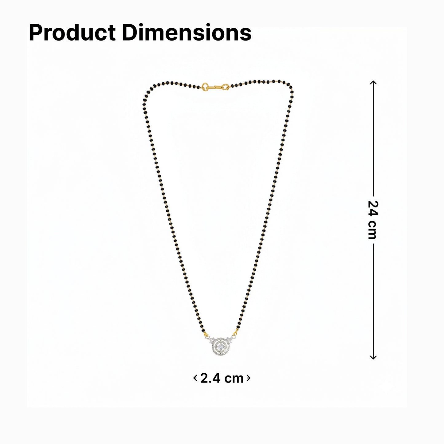 Yellow Chimes black bead mangalsutra - modern accessory