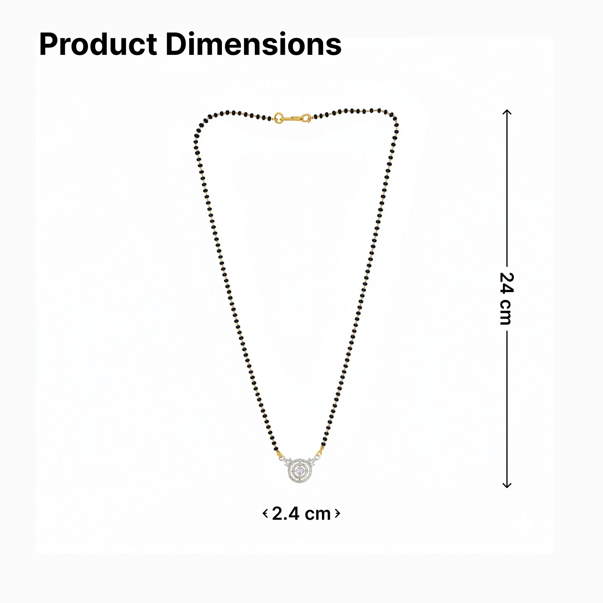 Yellow Chimes black bead mangalsutra - modern accessory