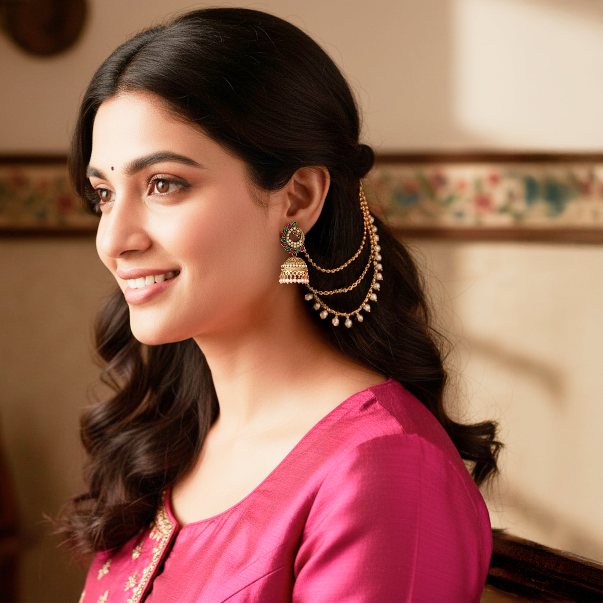 Yellow Chimes traditional kaan chain - for ethnic wear