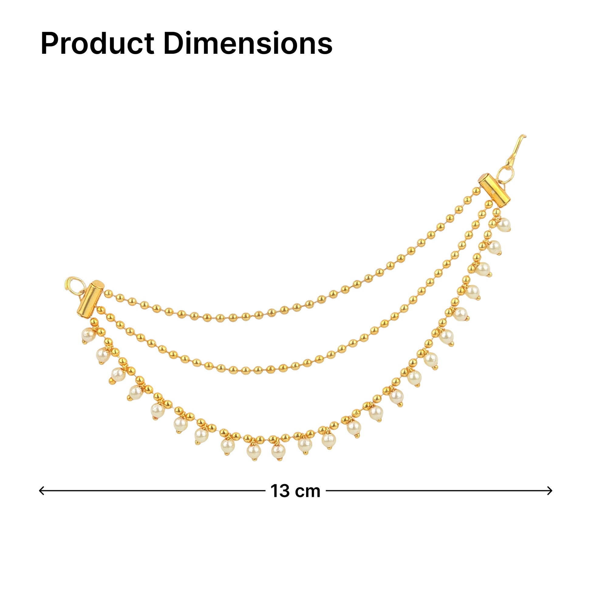 Yellow Chimes elegant ear chain - for festive occasions