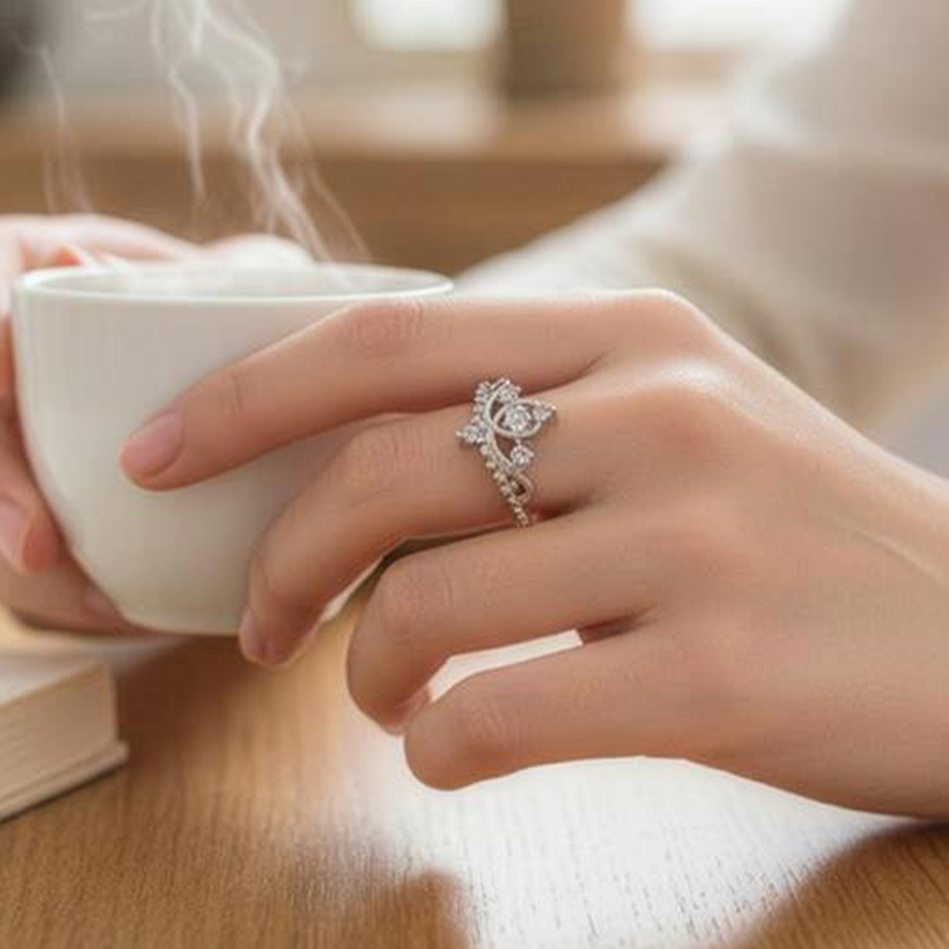 Yellow Chimes zircon accented rings - engagement proposal