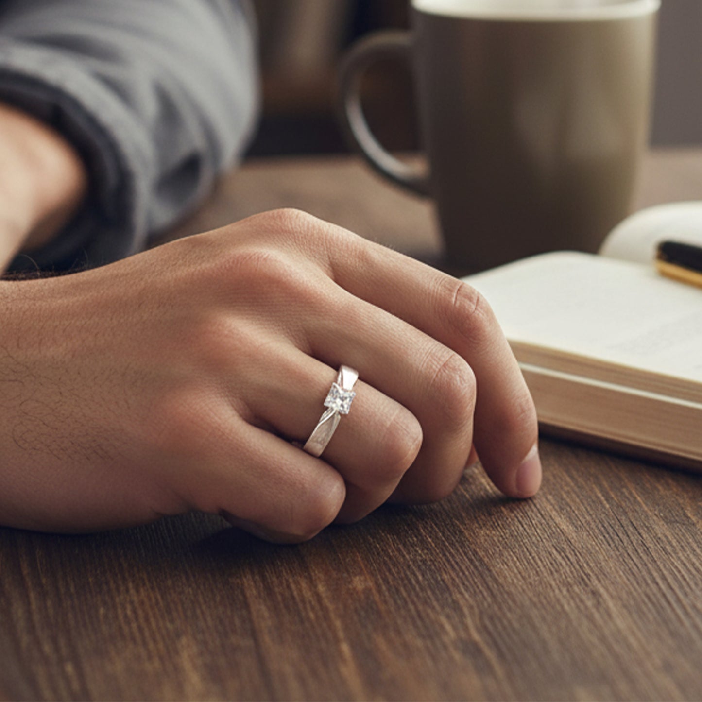 Yellow Chimes silver plated couple rings - wedding occasion