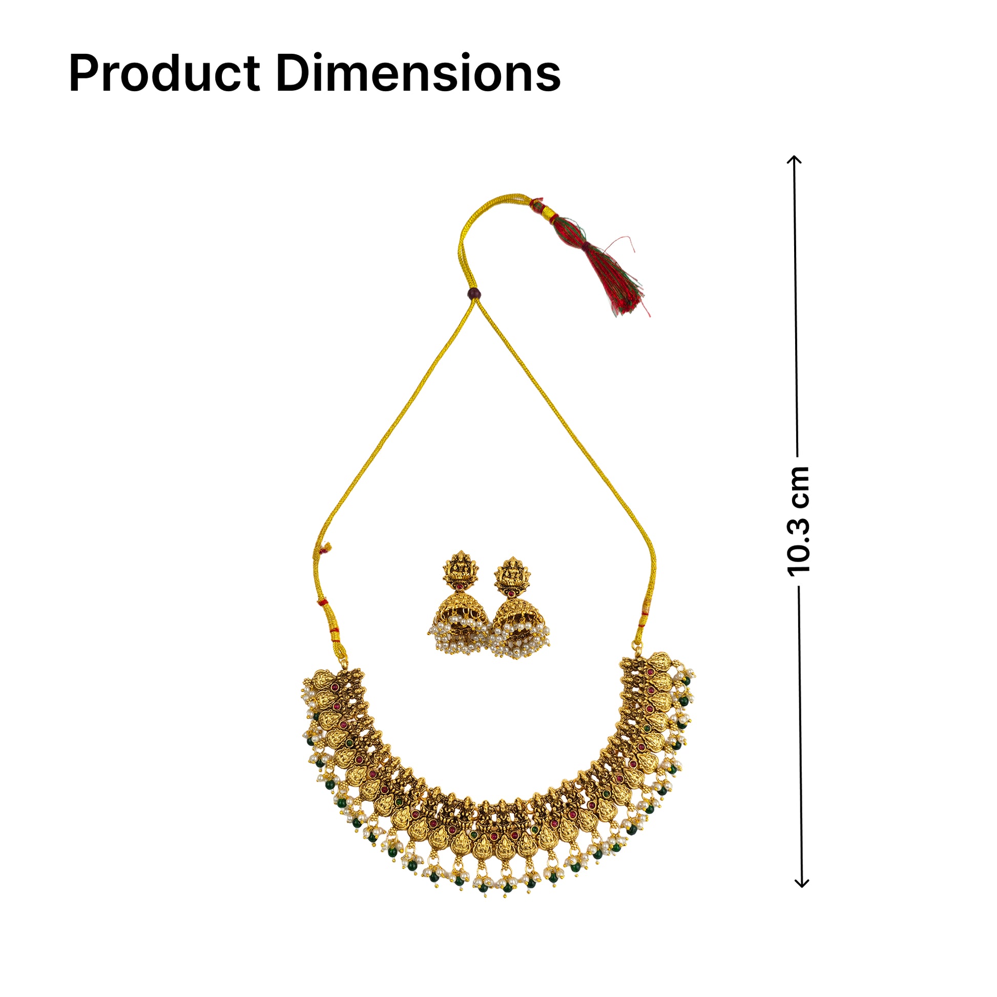 Yellow Chimes Antique Gold Necklace - Traditional festive wear