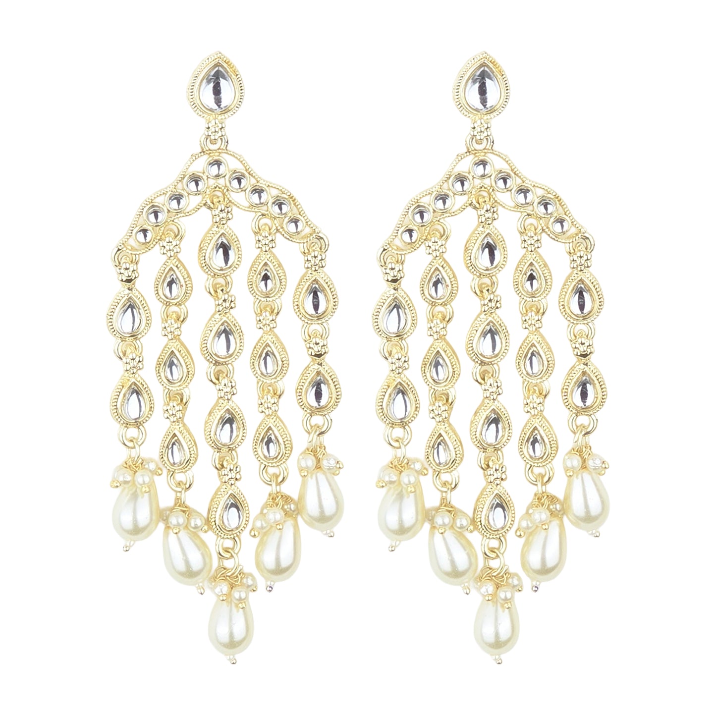 Yellow Chimes Elegant Kundan Earrings - Beautiful gift option