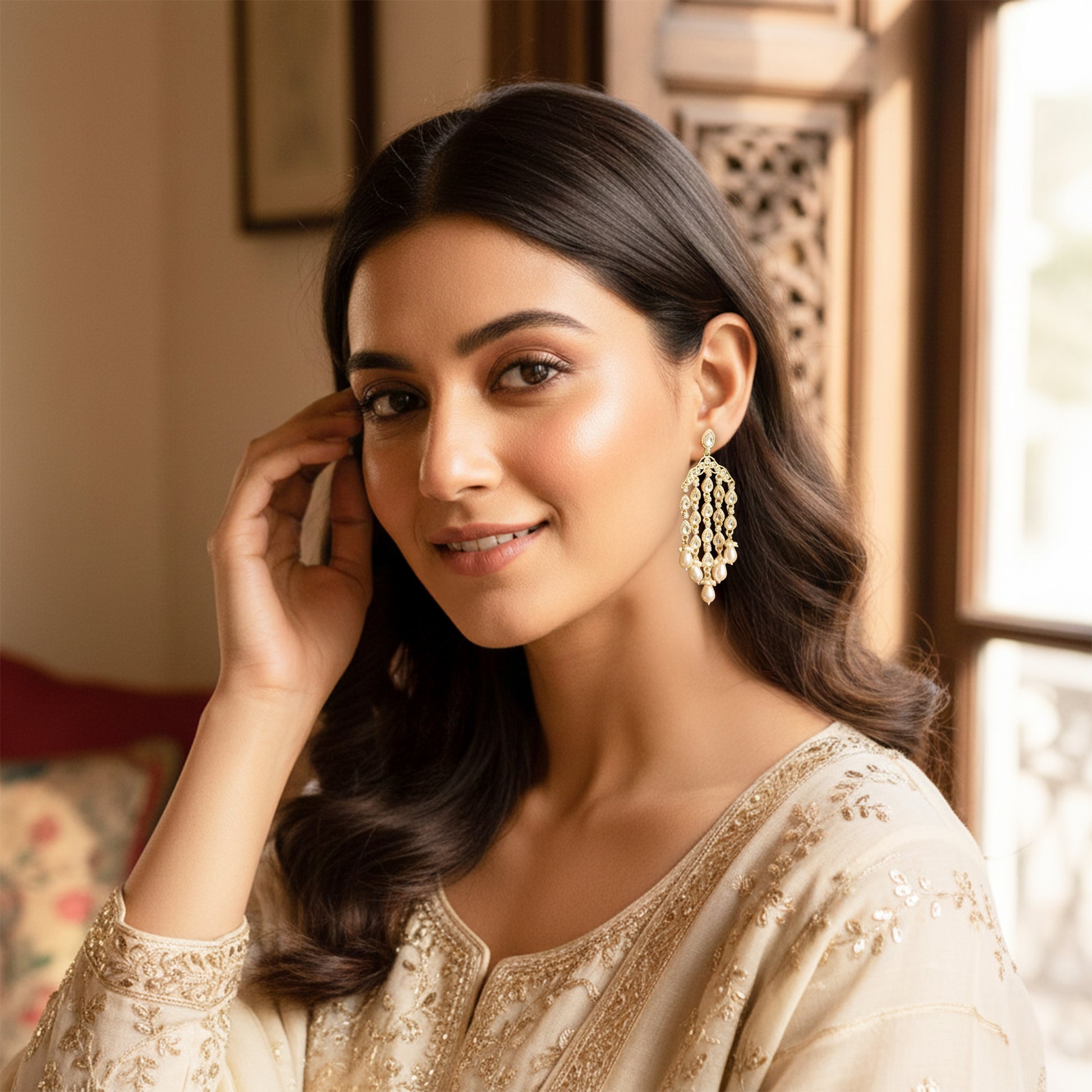 Yellow Chimes Women's Earrings - Timeless design for ethnic wear