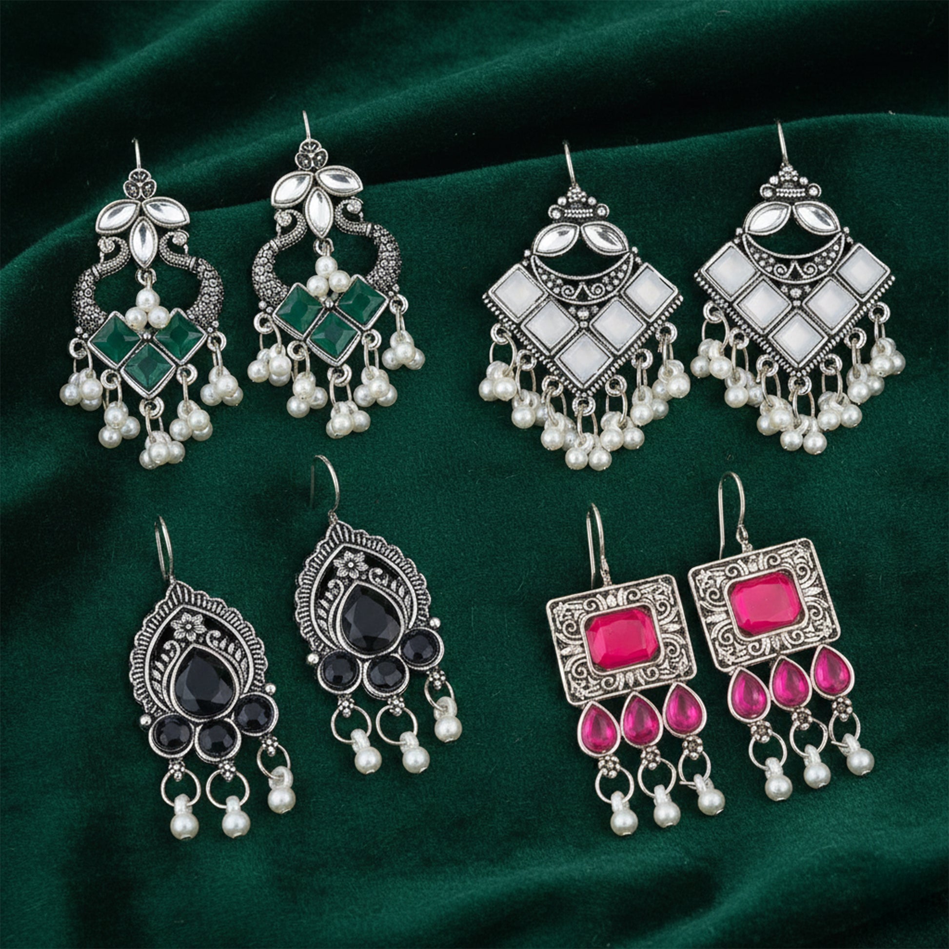 Yellow Chimes oxidised earrings - versatile daily wear