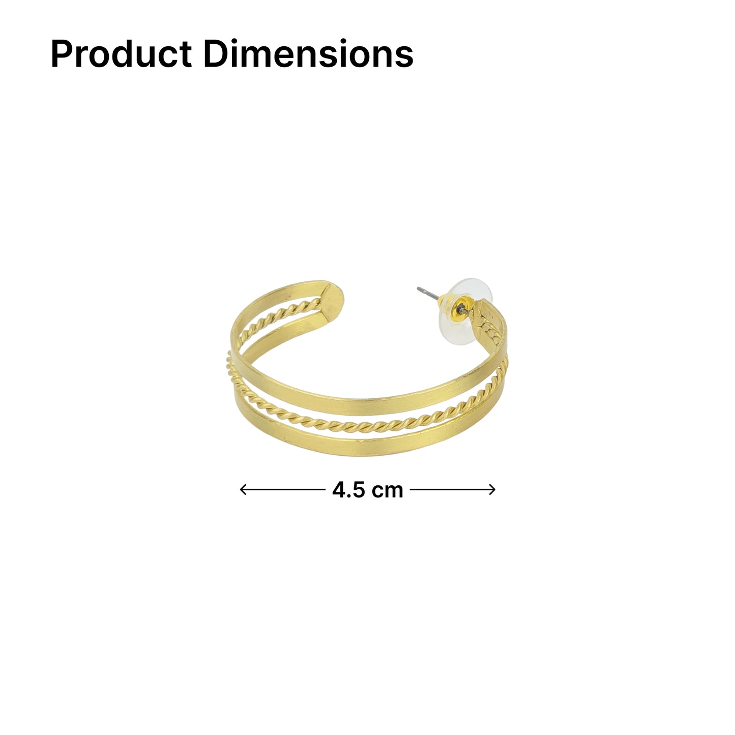 Yellow Chimes Gold Plated Layered Hoop Earrings - Daily Wear