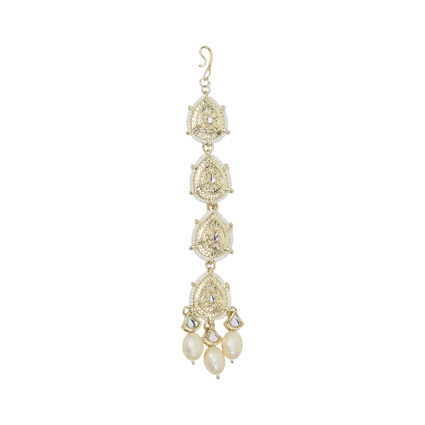 Yellow Chimes Gold Plated Kundan Mangtikka - Ethnic Fashion