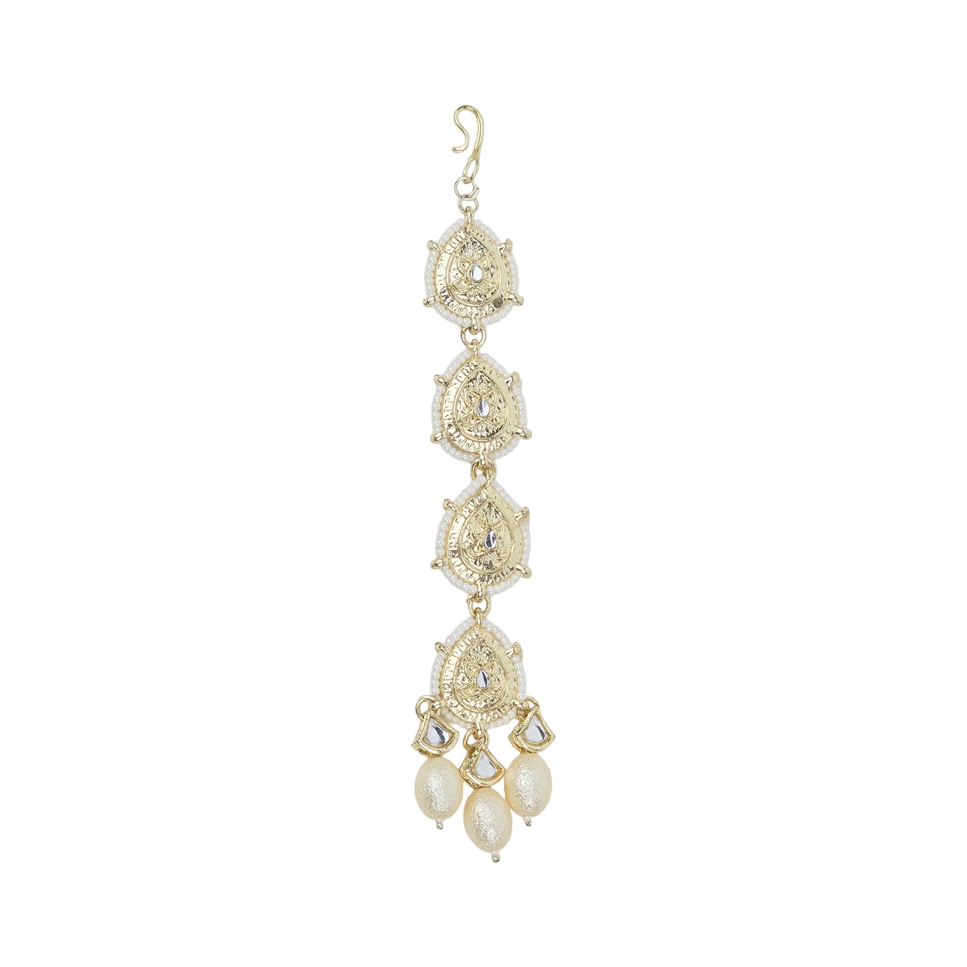 Yellow Chimes Gold Plated Kundan Mangtikka - Ethnic Fashion