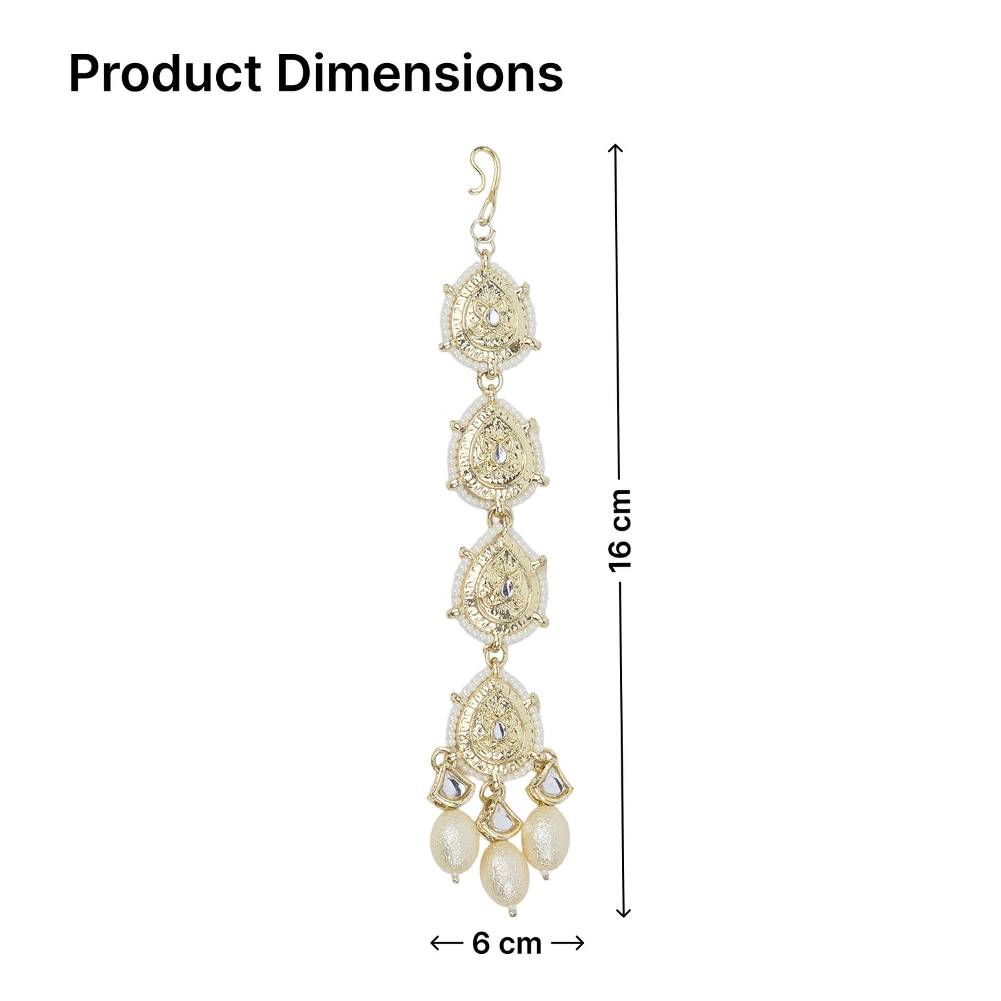 Yellow Chimes Gold Plated Kundan Mangtikka - Festive Accessory