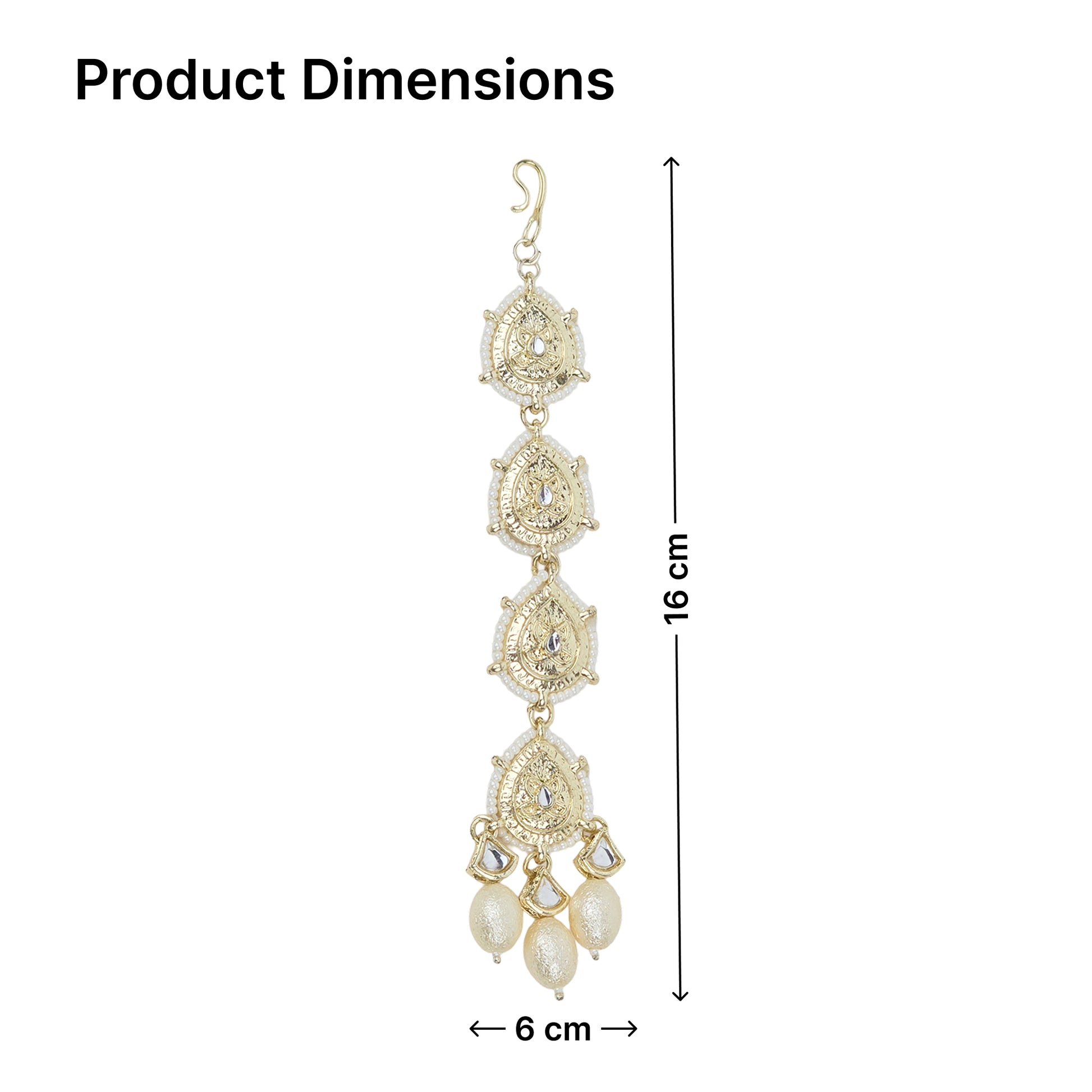Yellow Chimes Gold Plated Kundan Mangtikka - Festive Accessory