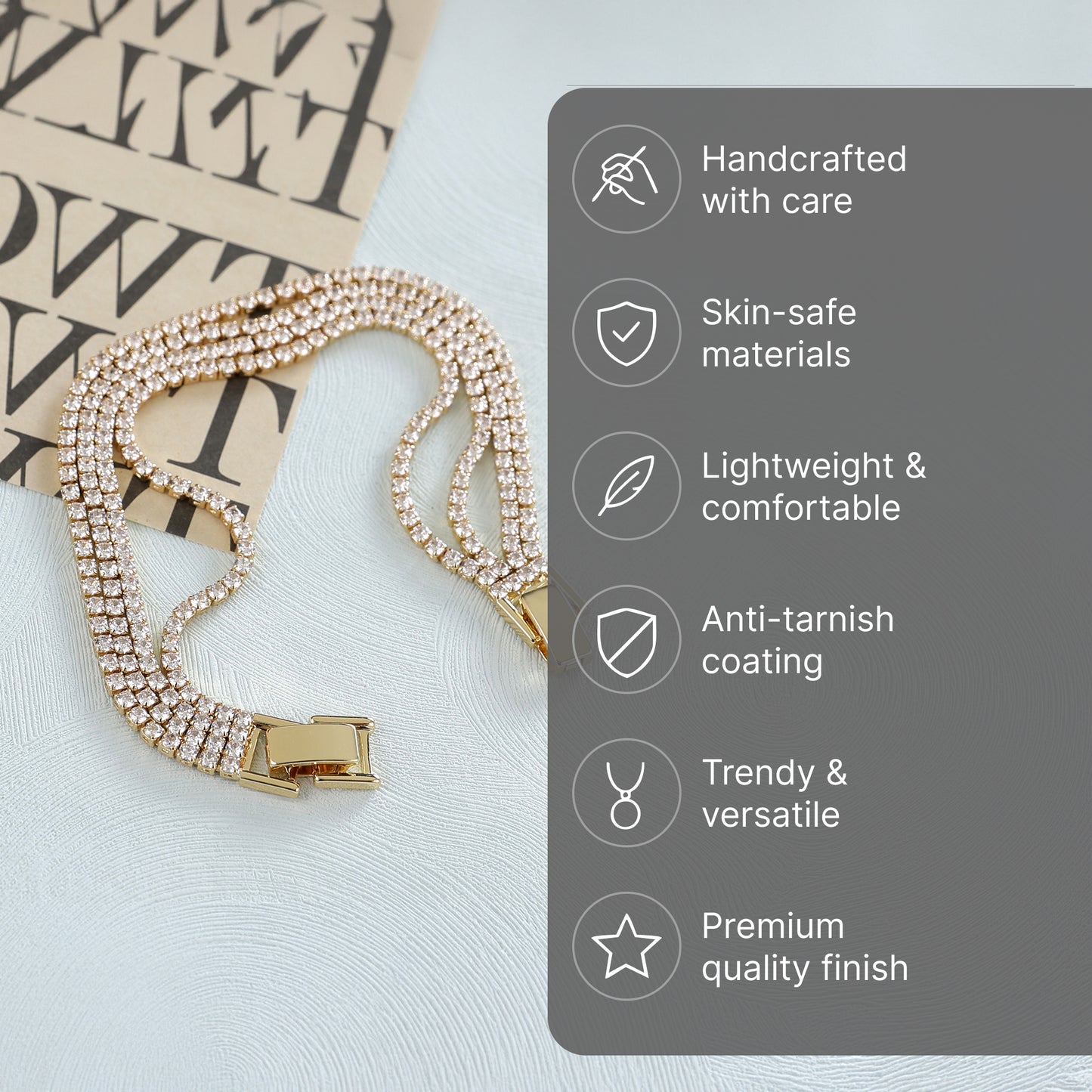 Yellow Chimes gold plated chain bracelet - stylish everyday wear