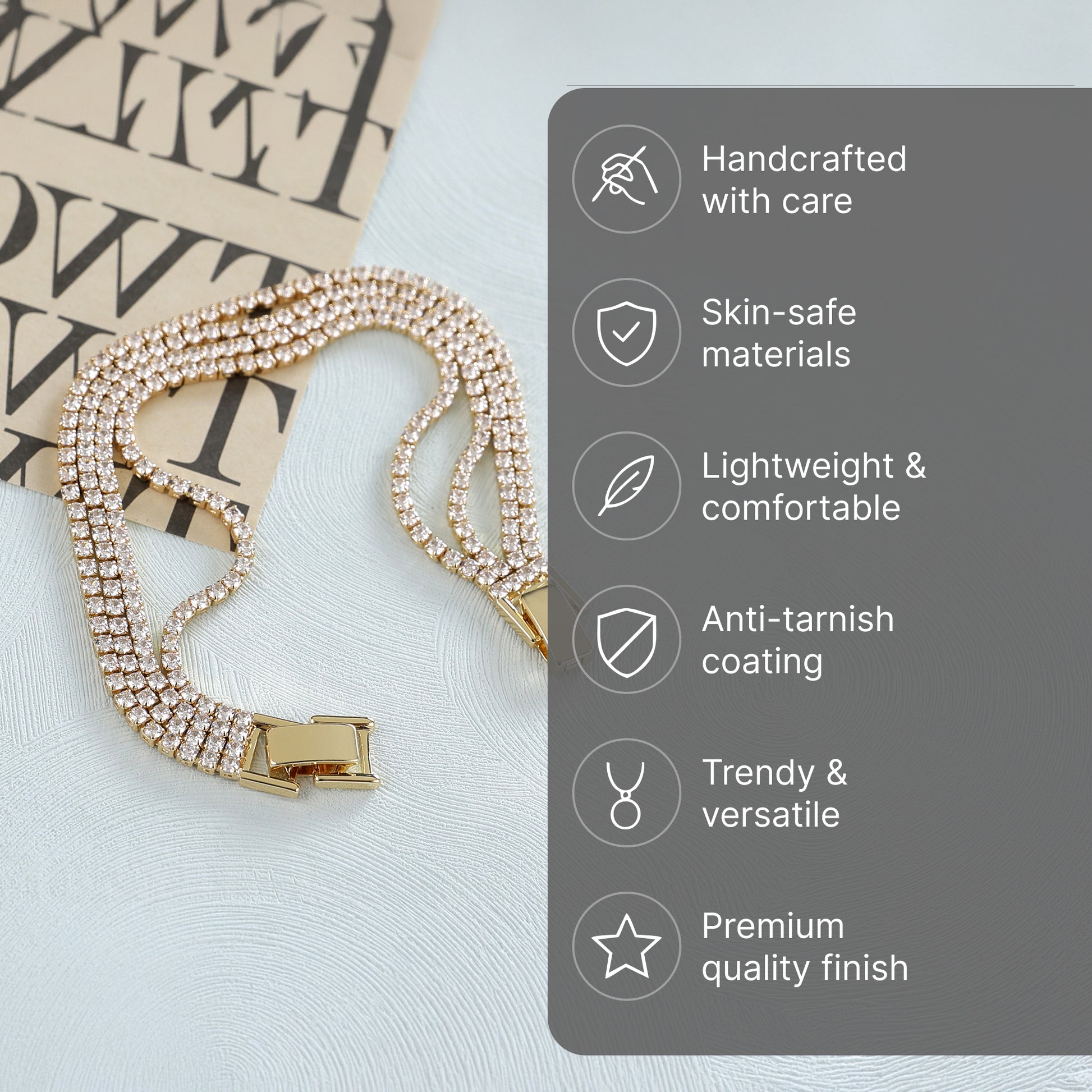 Yellow Chimes gold plated chain bracelet - stylish everyday wear