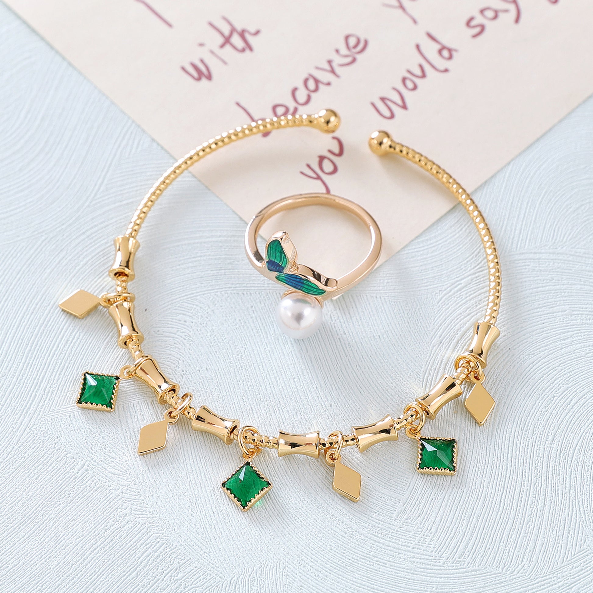 Yellow Chimes Gold Plated Bracelet - Stylish Accessory Set