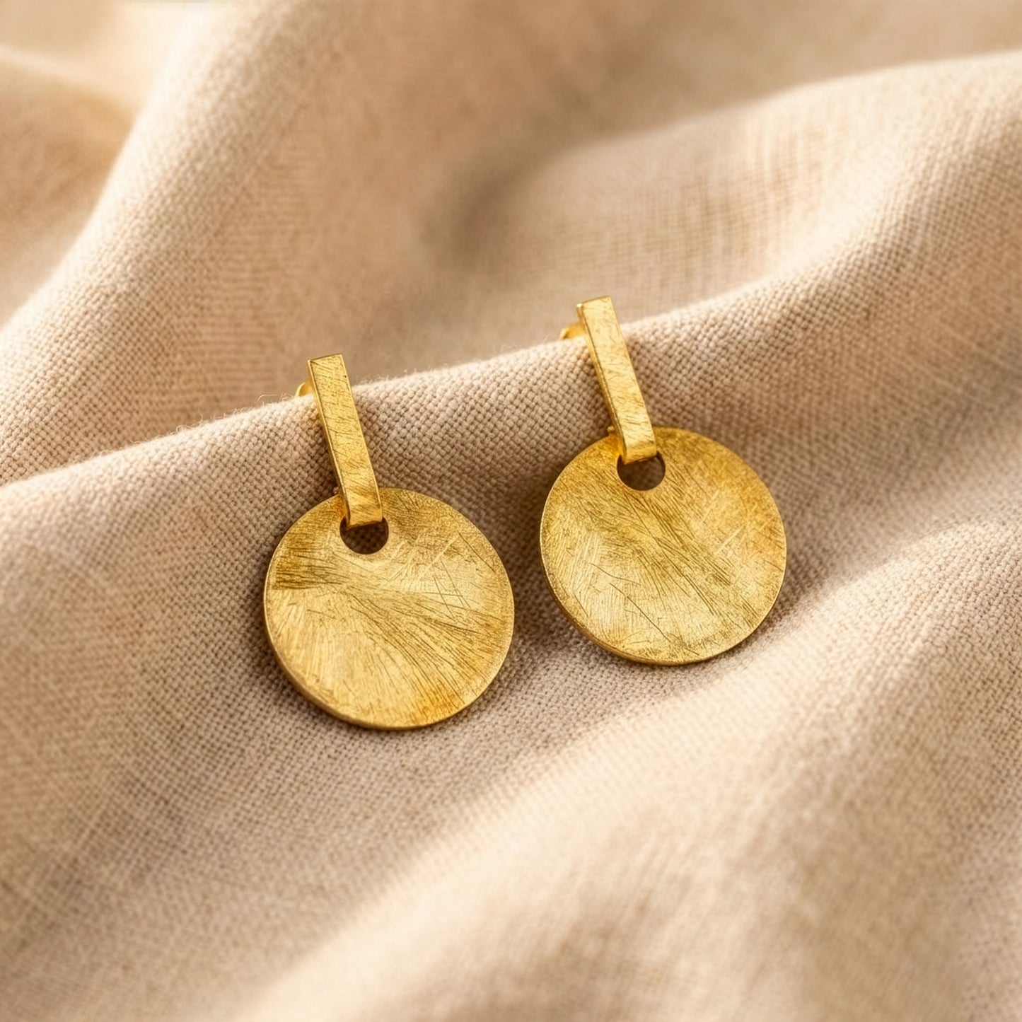 Yellow Chimes disc drop earrings - Perfect gift for women