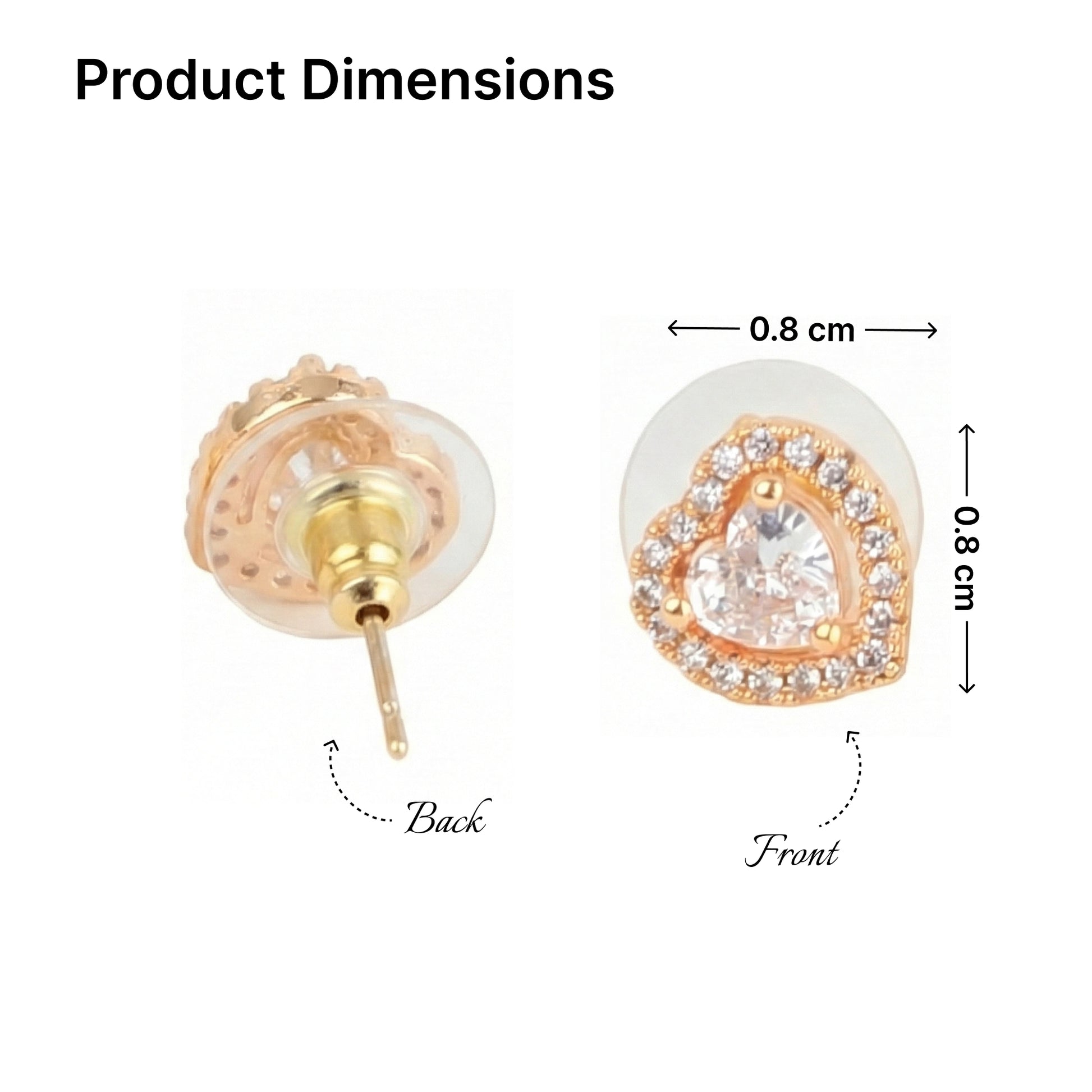 Yellow Chimes rose gold stud earrings - everyday wear accessory