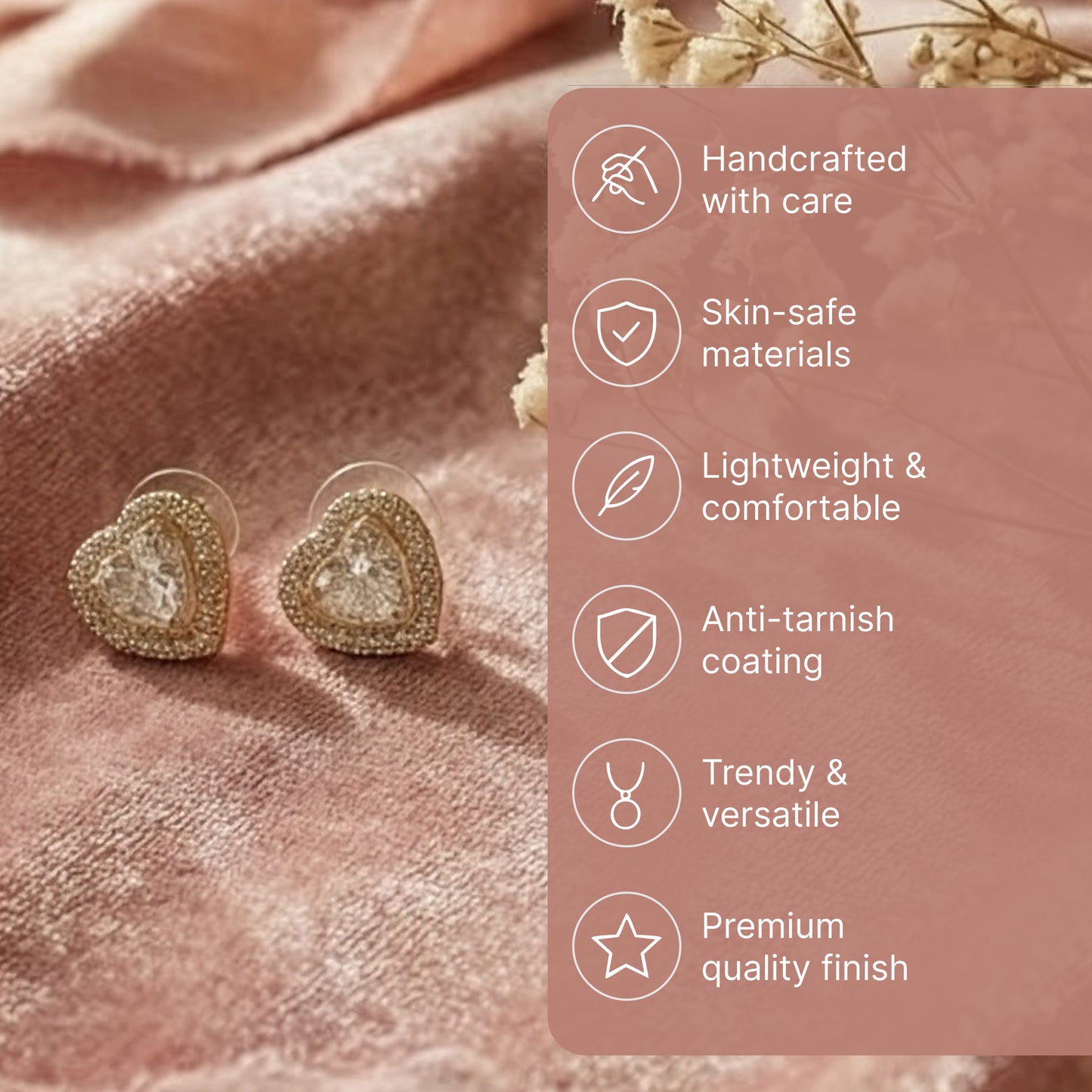 Yellow Chimes heart shaped earrings - perfect for date nights