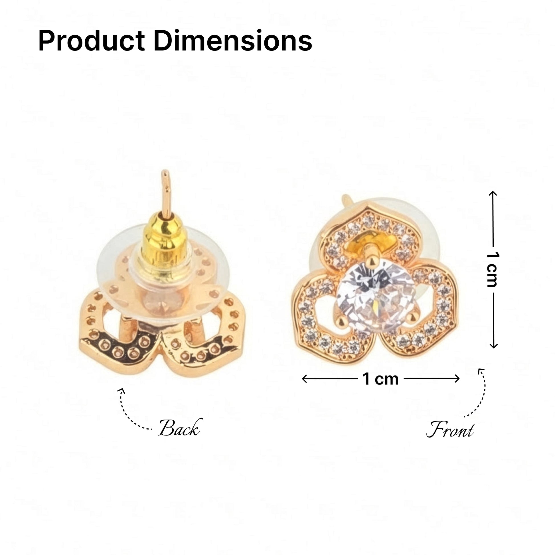 Yellow Chimes petal shape zircon earrings - festive occasion