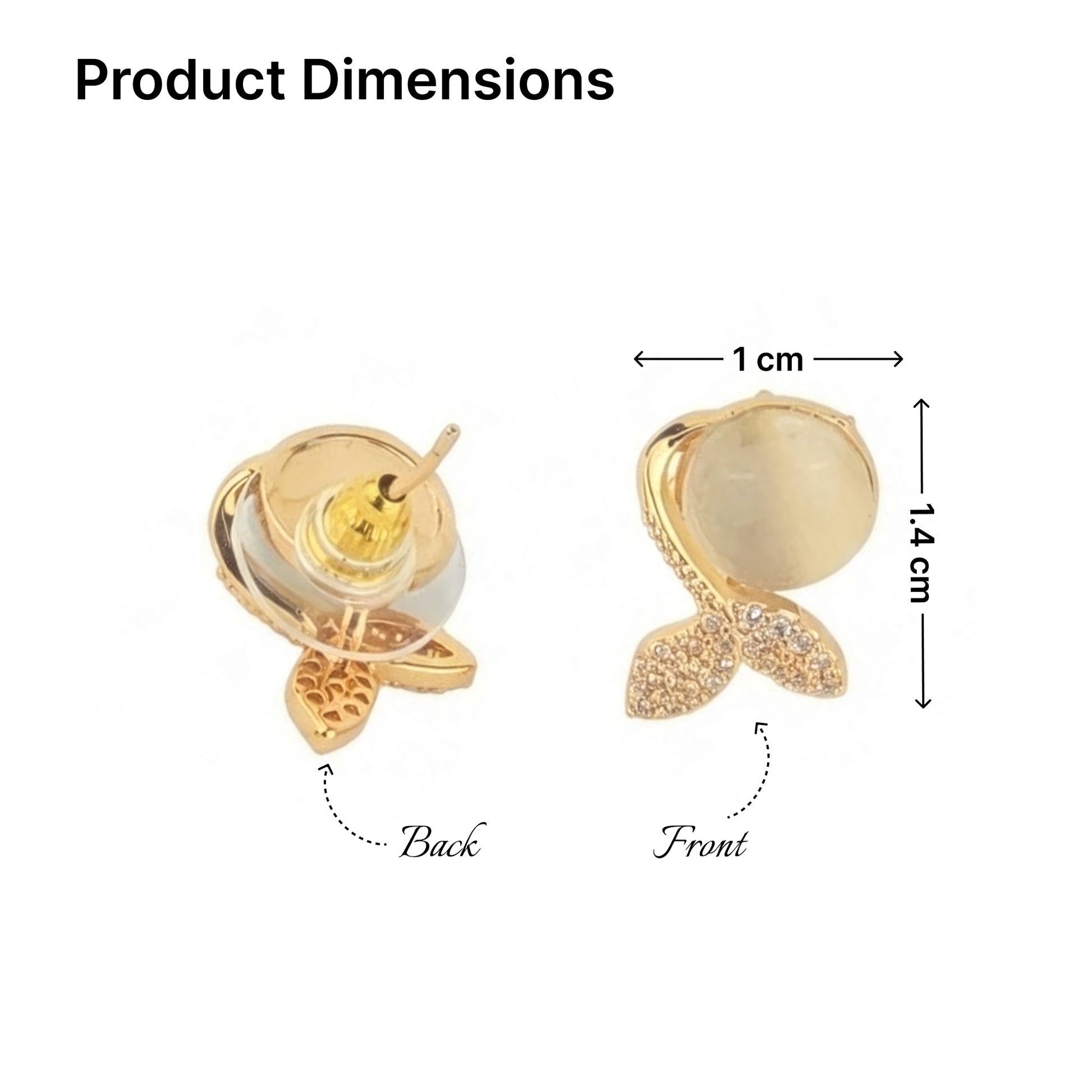 Yellow Chimes rose gold stud earrings - Ideal gift for women