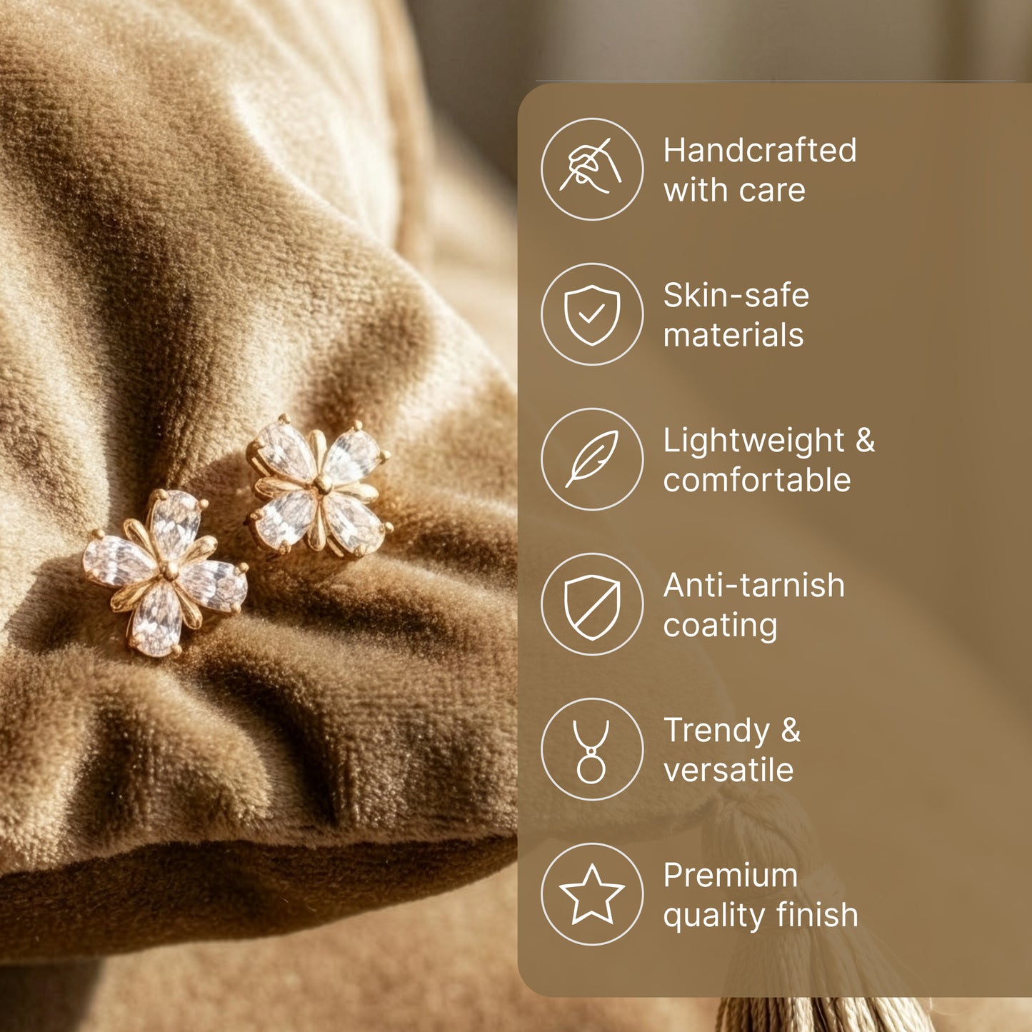 Yellow Chimes floral zircon earrings - everyday elegance