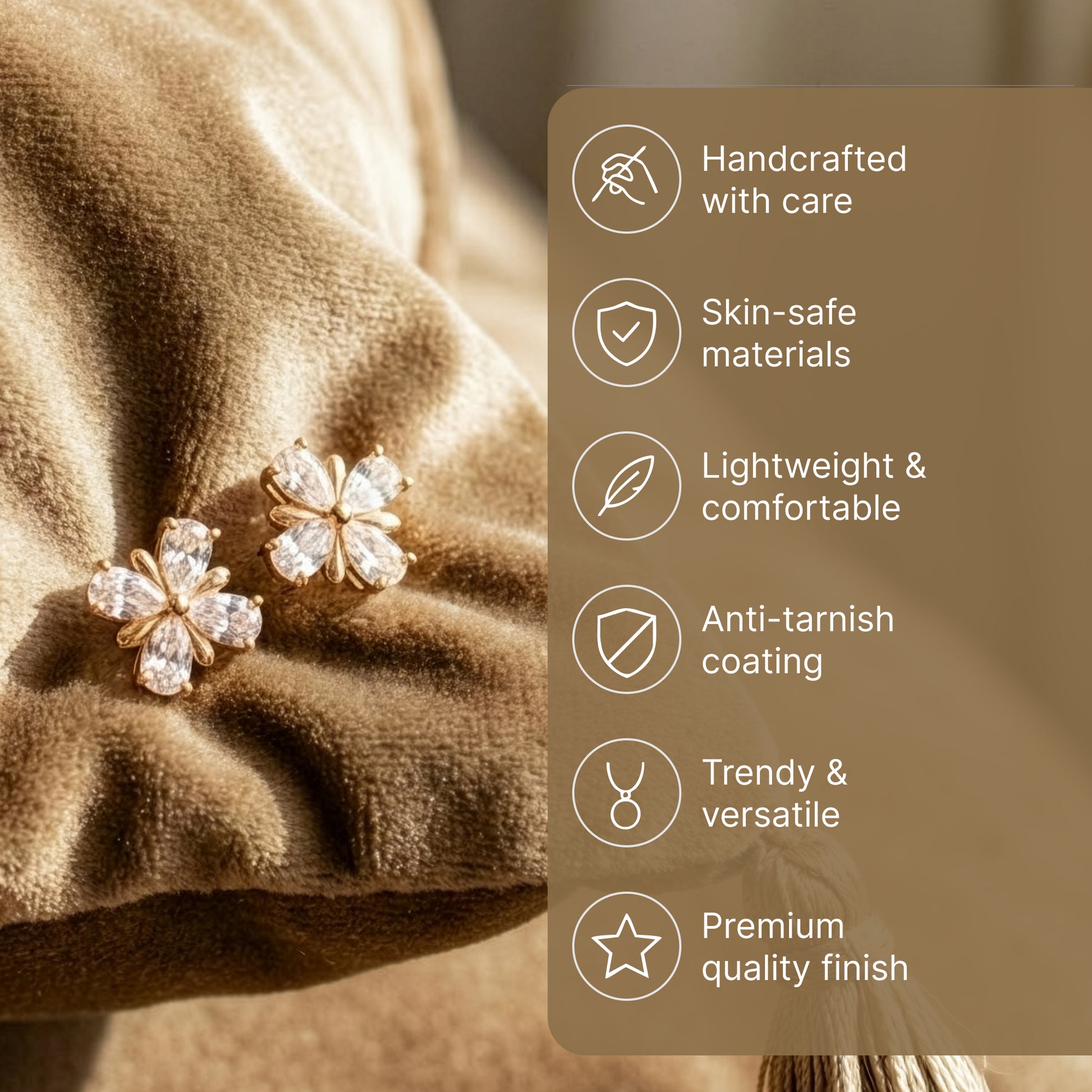 Yellow Chimes floral zircon earrings - everyday elegance